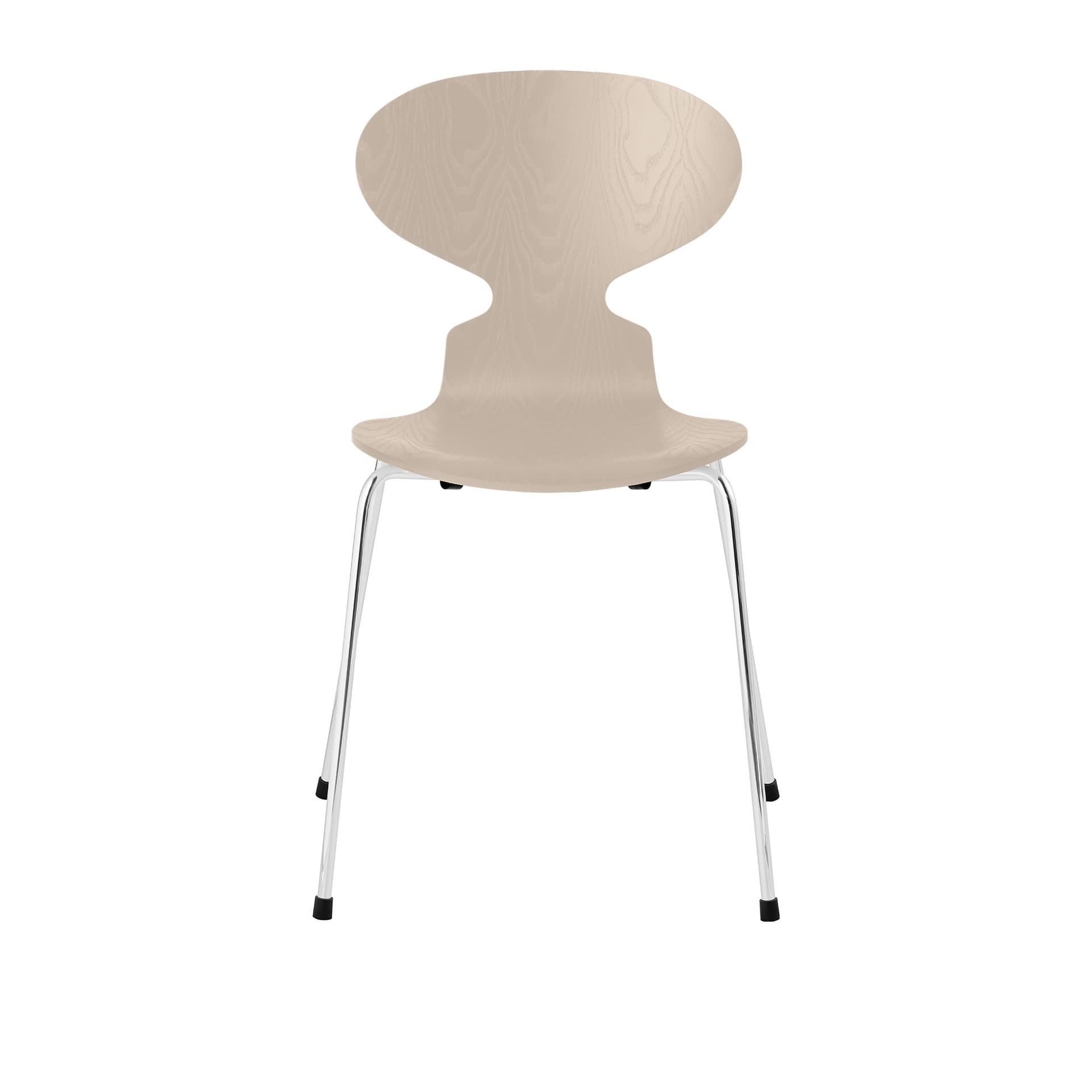 Fritz Hansen - Ant 3101 farget asketrefinér stålstativ krom light beige - Spisestoler - Arne Jacobsen - Beige - Metall/Tre