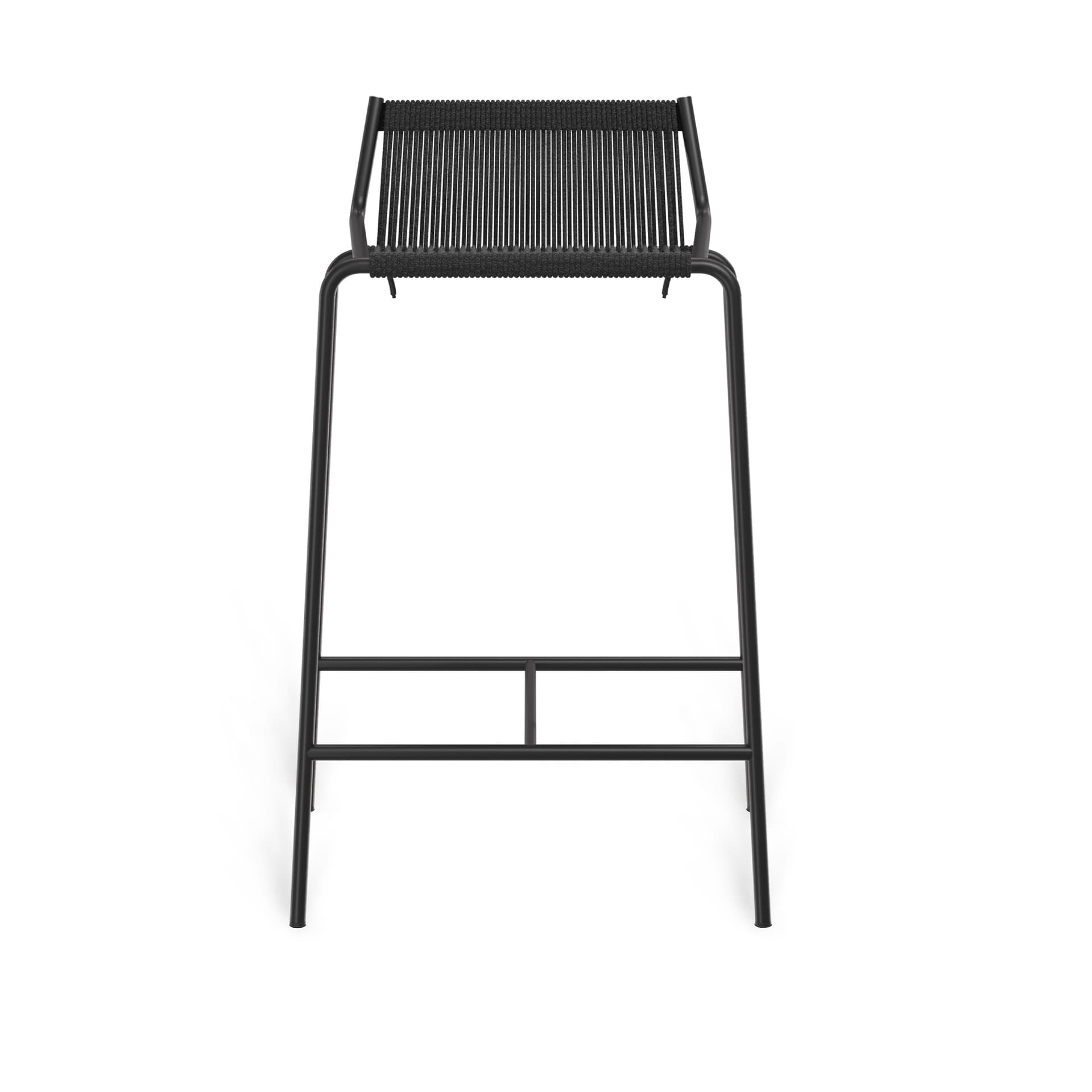 Thorup Copenhagen - Noel Counter Chair H67, Black powder coated steel base, Upholstered seat and back, linen flag halyard, black - Spisestoler - Kasper Thorup - Svart - Metall/Tekstilmateriale