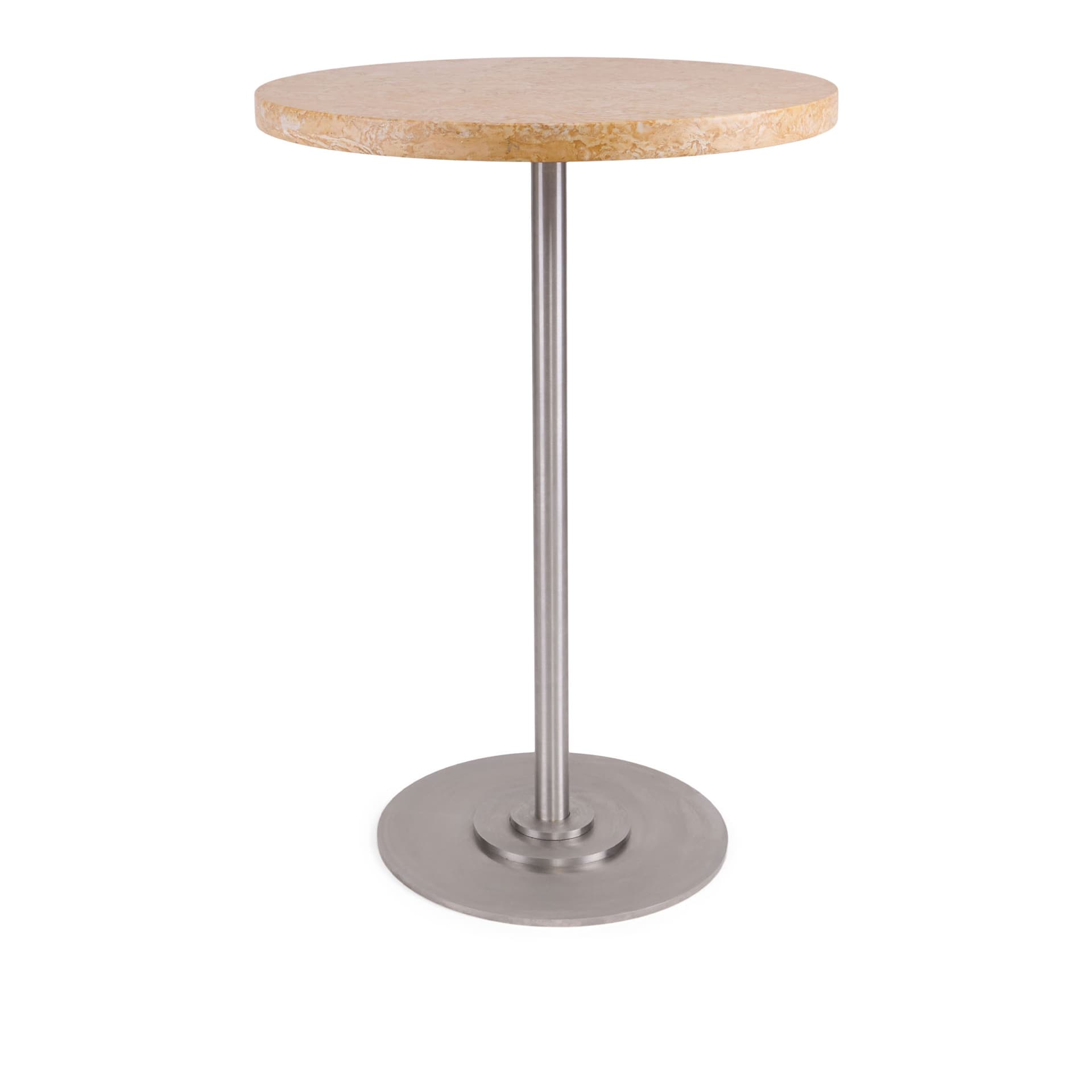 Frama - Table 57 matbord 55 cm rostfritt stål / yellow limestone - Spisebord - Per Holland Bastrup - Gul - Metall/Stein