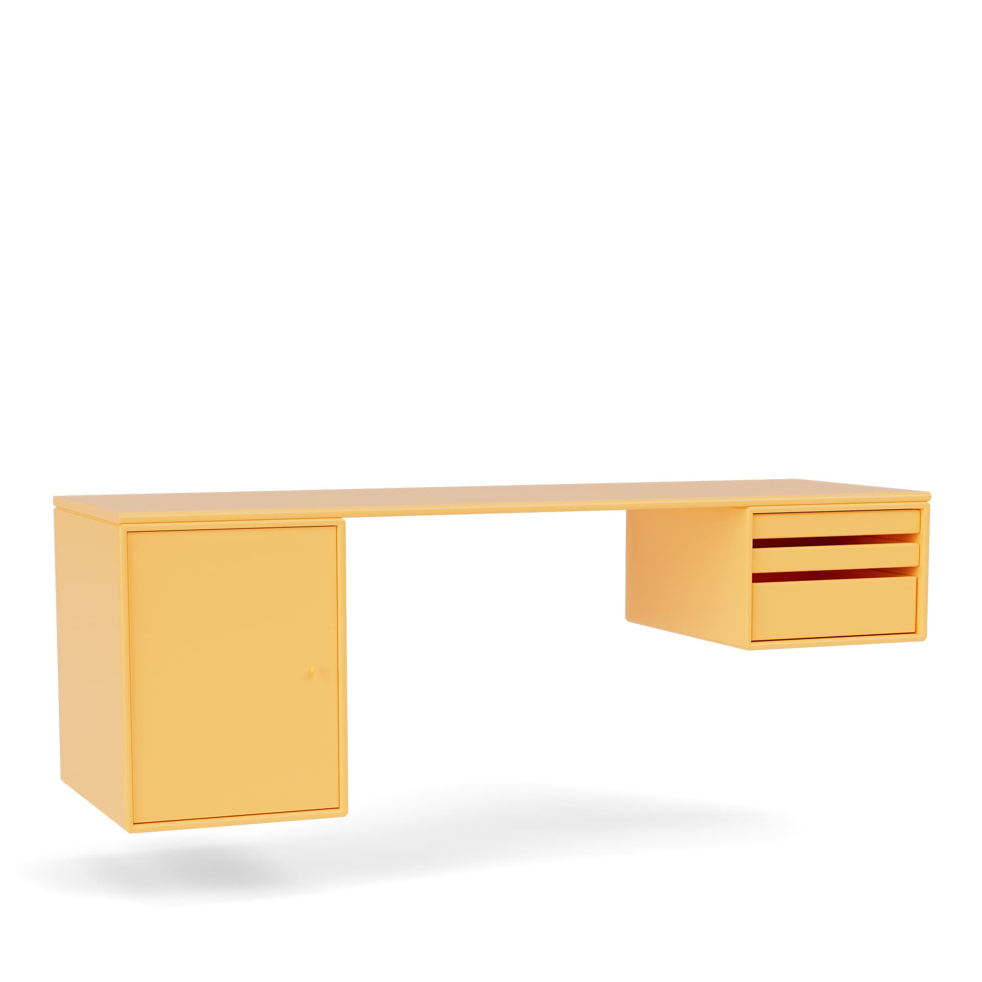 Montana - Workshop Work Desk 166-Acacia 04 Suspension Rails - Skrivebord - Peter J. Lassen - Gul - Tre