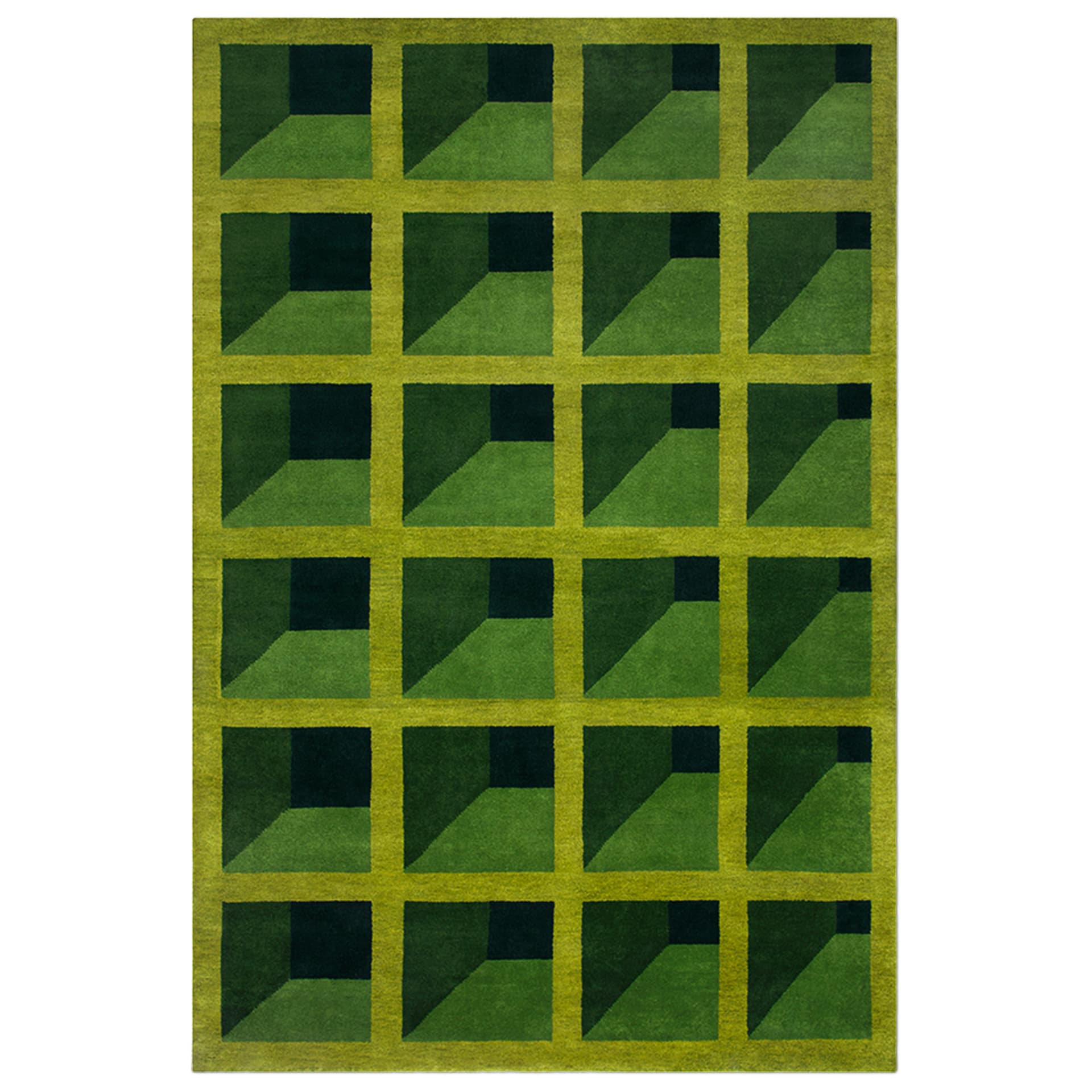Nordic Knots - Garden Maze - Green 300 x 400 - Ulltepper - Campbell-Rey - Grønn - Ull