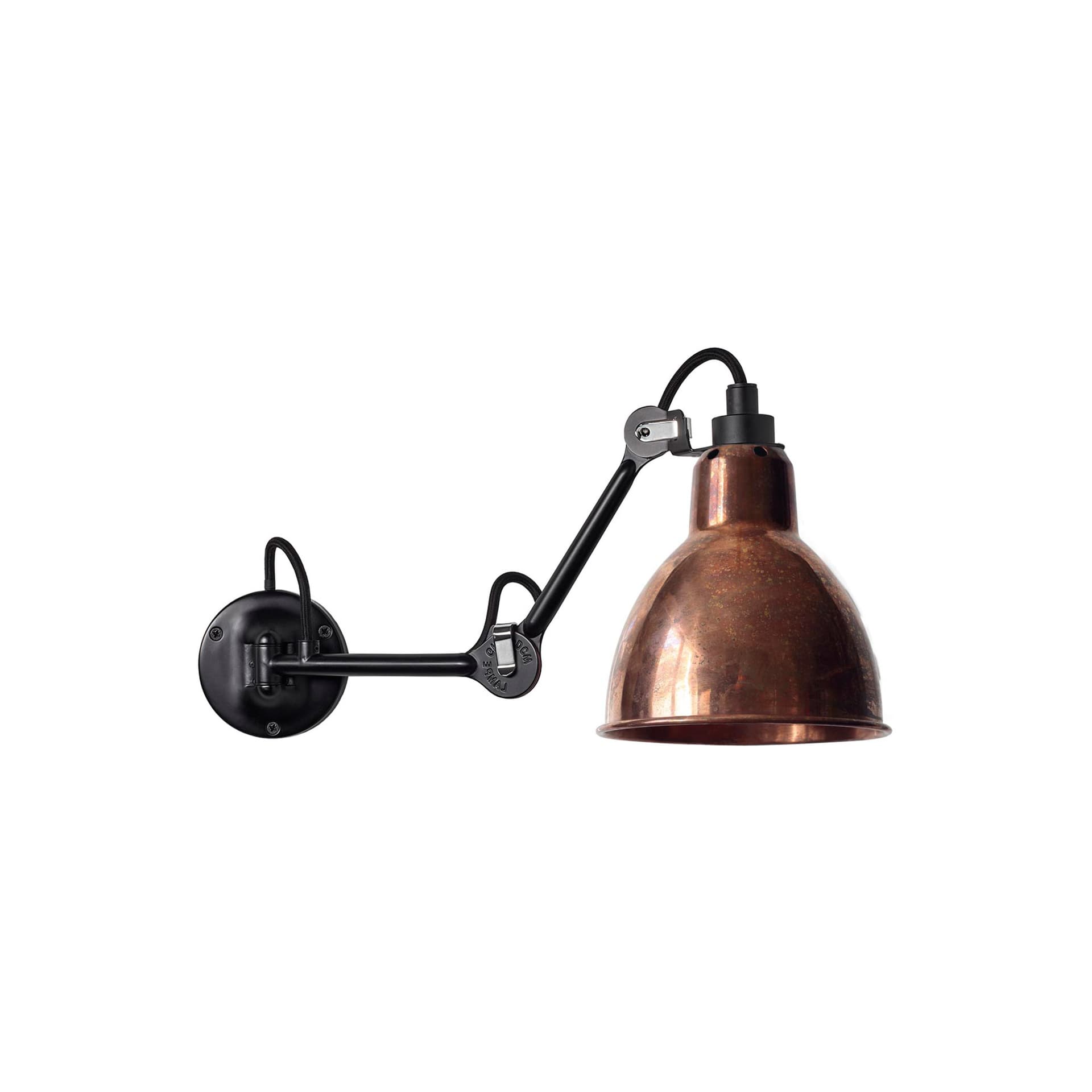 Lampe Gras - 204 Vegglampe Black/Raw Copper