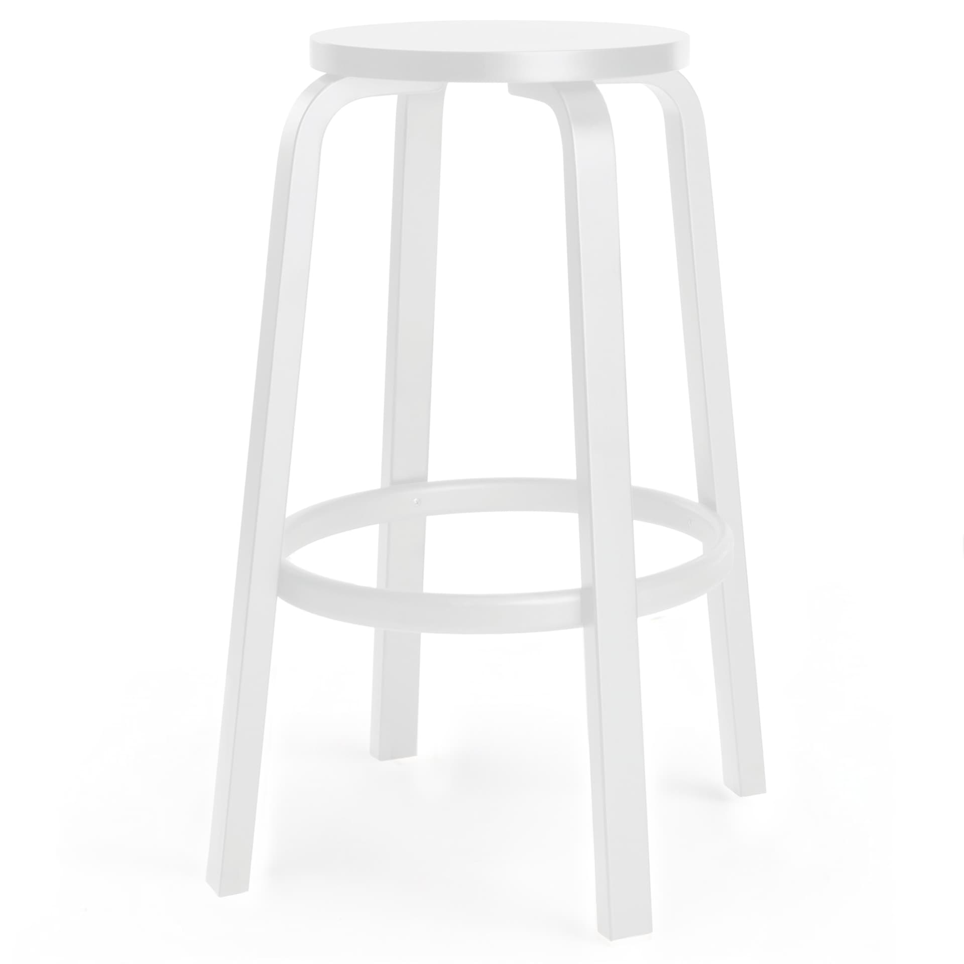 Artek - Barstol 64, 75 cm, Helt vitlackad - Barstoler & barkrakker - Alvar Aalto - Hvit - Tre