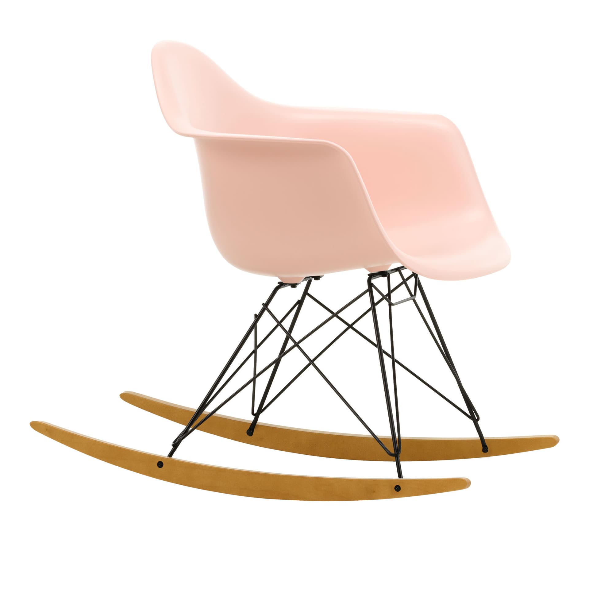 Vitra - Eames Plastic Armchair RAR - 41 Pale Rose - Basic Dark Base - Golden Maple - Lenestoler - Charles & Ray Eames - Rosa - Metall/Tre/Plast
