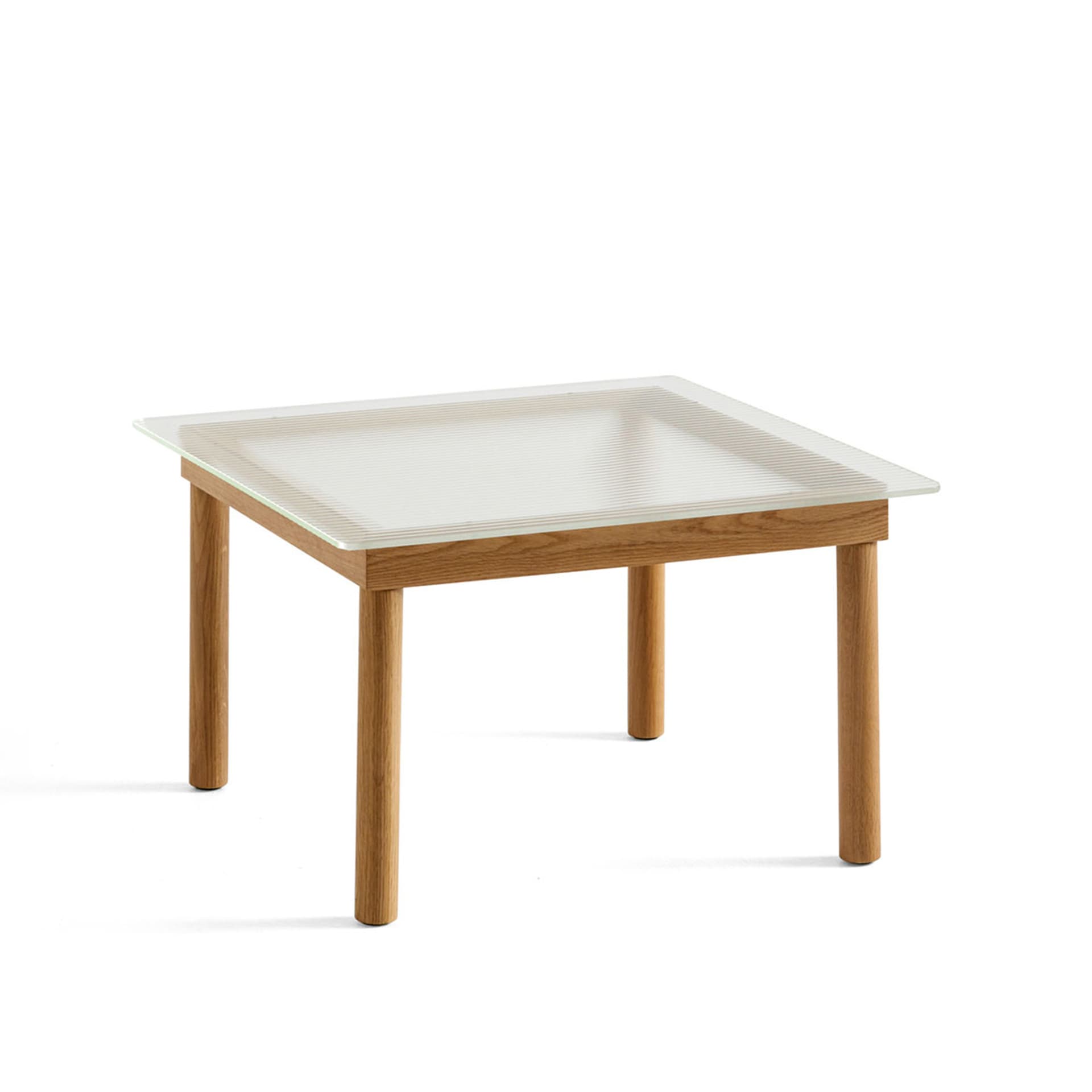 HAY - Kofi Water-Based Lacquered Oak Frame W. Clear Reeded Glass Tabletop 60X60 - Sofabord - Martin Solem - Tre farget - Glass/Tre