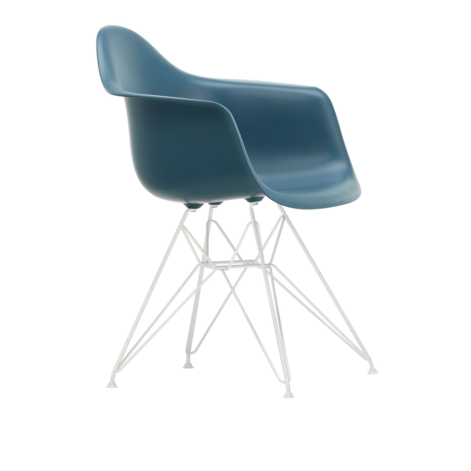 Vitra - Eames Plastic Armchair DAR - 83 Sea Blue - White Base - Spisestoler - Charles & Ray Eames - Blå - Metall/Plast