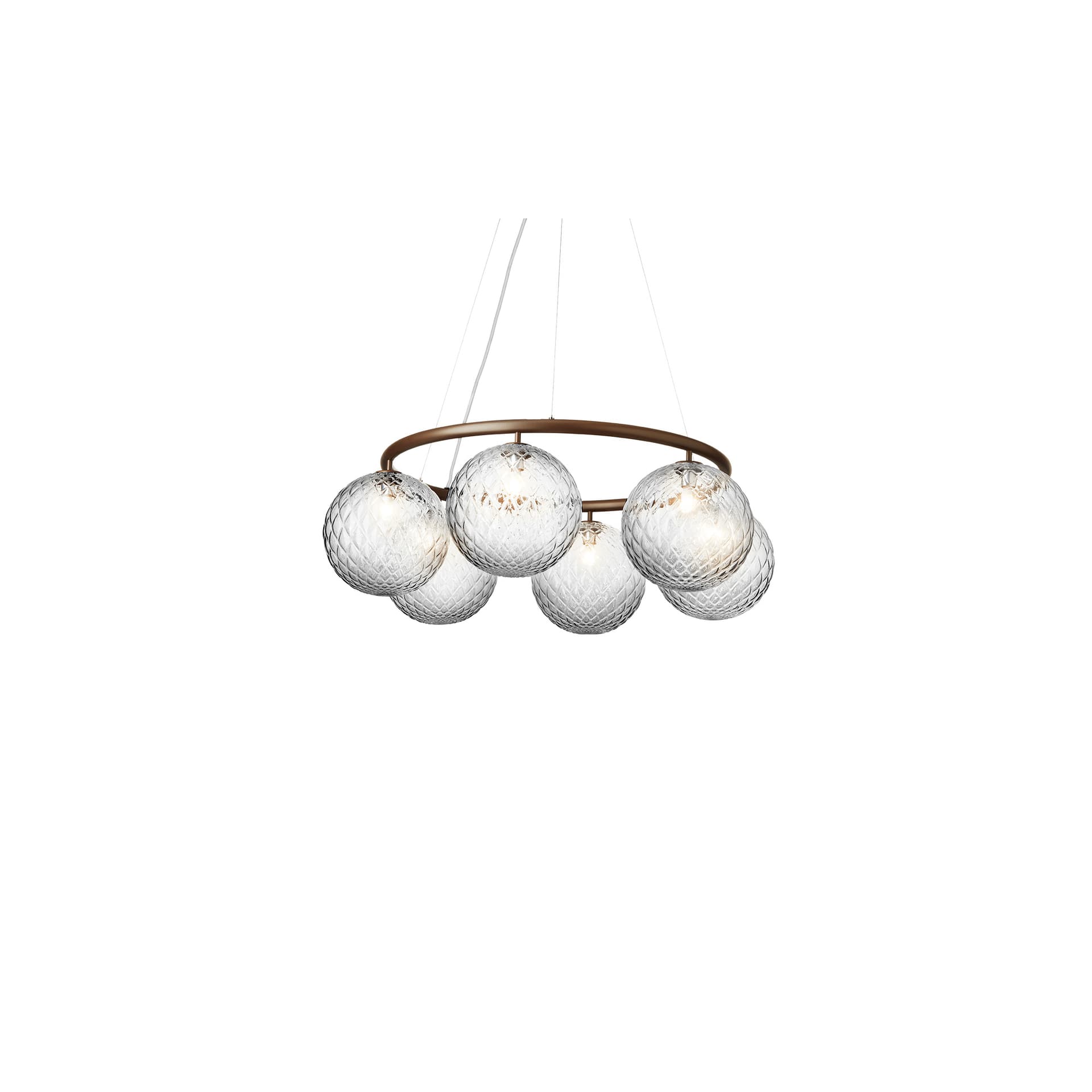 Nuura Aps - Miira 3 Circular lysekrone, Ø 80 cm, bronse/klar Nuura