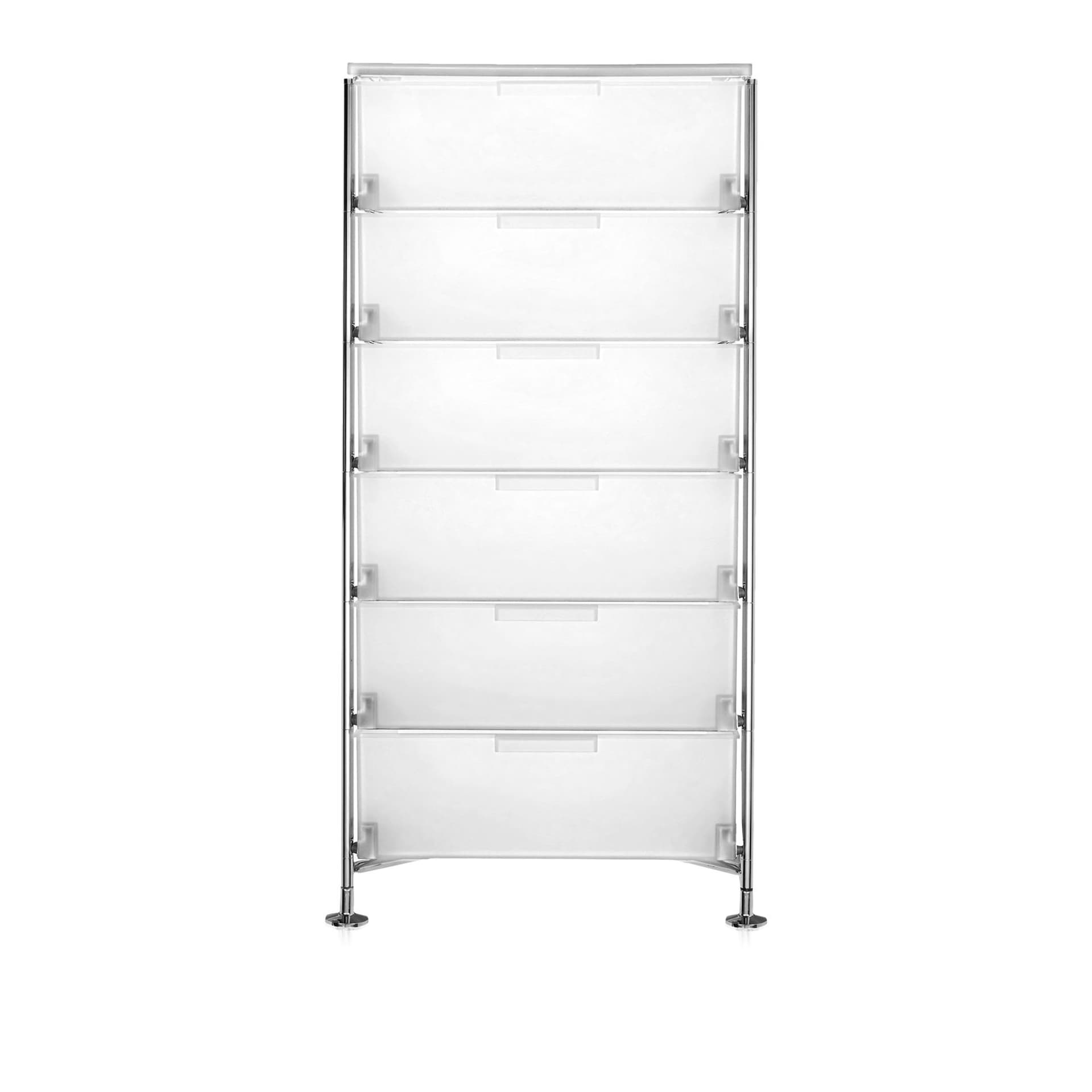 Kartell - Mobil System 2041, Ice, 6 Containers, Feet - Skuffeseksjoner - Antonio Citterio - Hvit - Metall/Plast