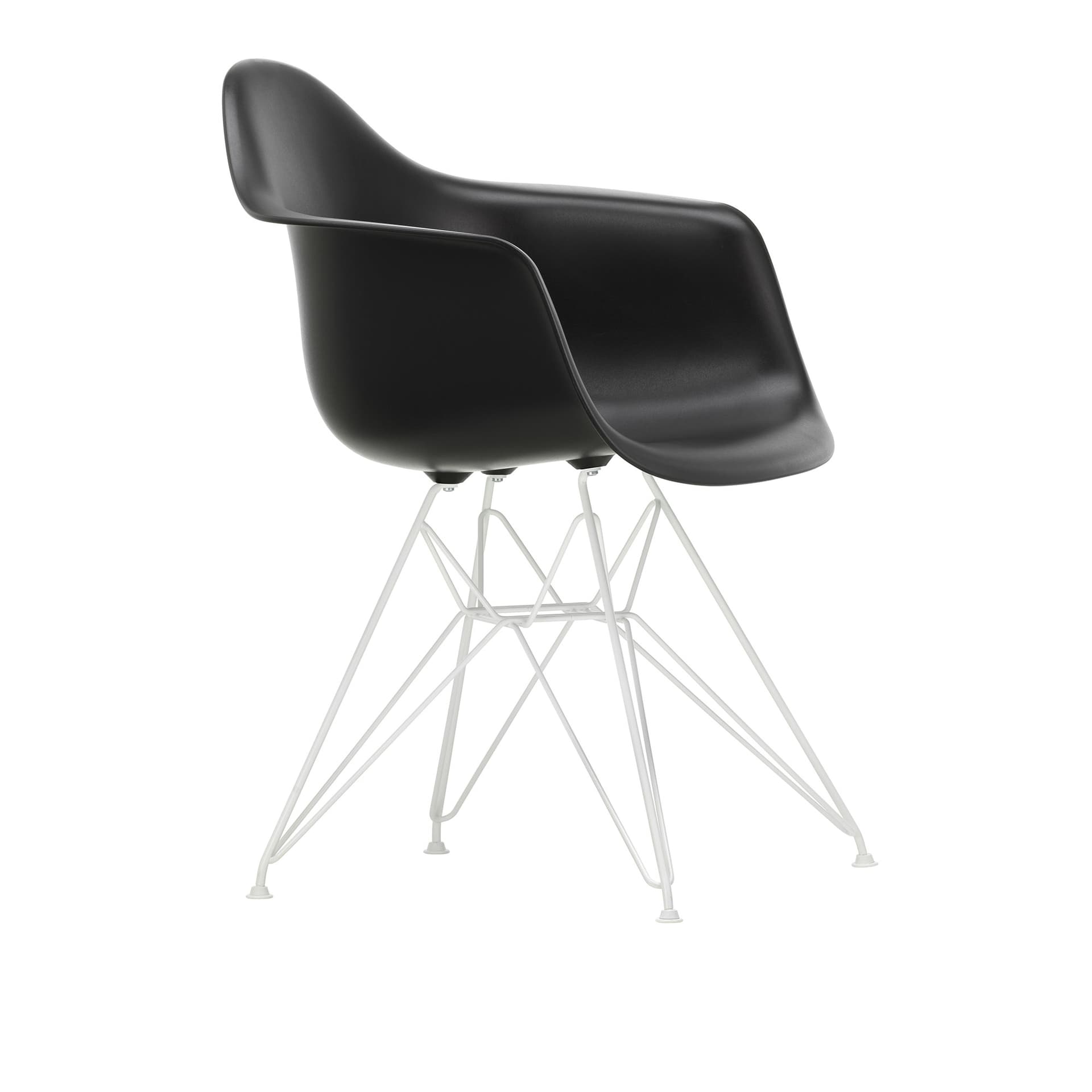 Vitra - Eames Plastic Armchair DAR - 12 Deep Black - White Base - Spisestoler - Charles & Ray Eames - Svart - Metall/Plast