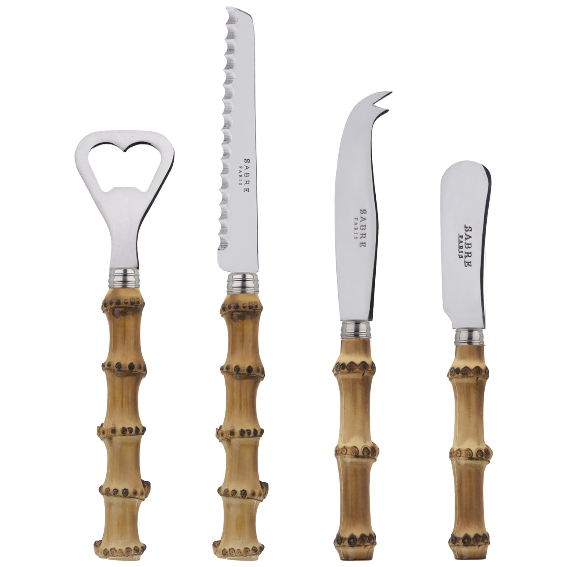 Sabre Paris - Panda Aperitif Set Bamboo - Serveringsbestikk - Pascale Gelb - Metall