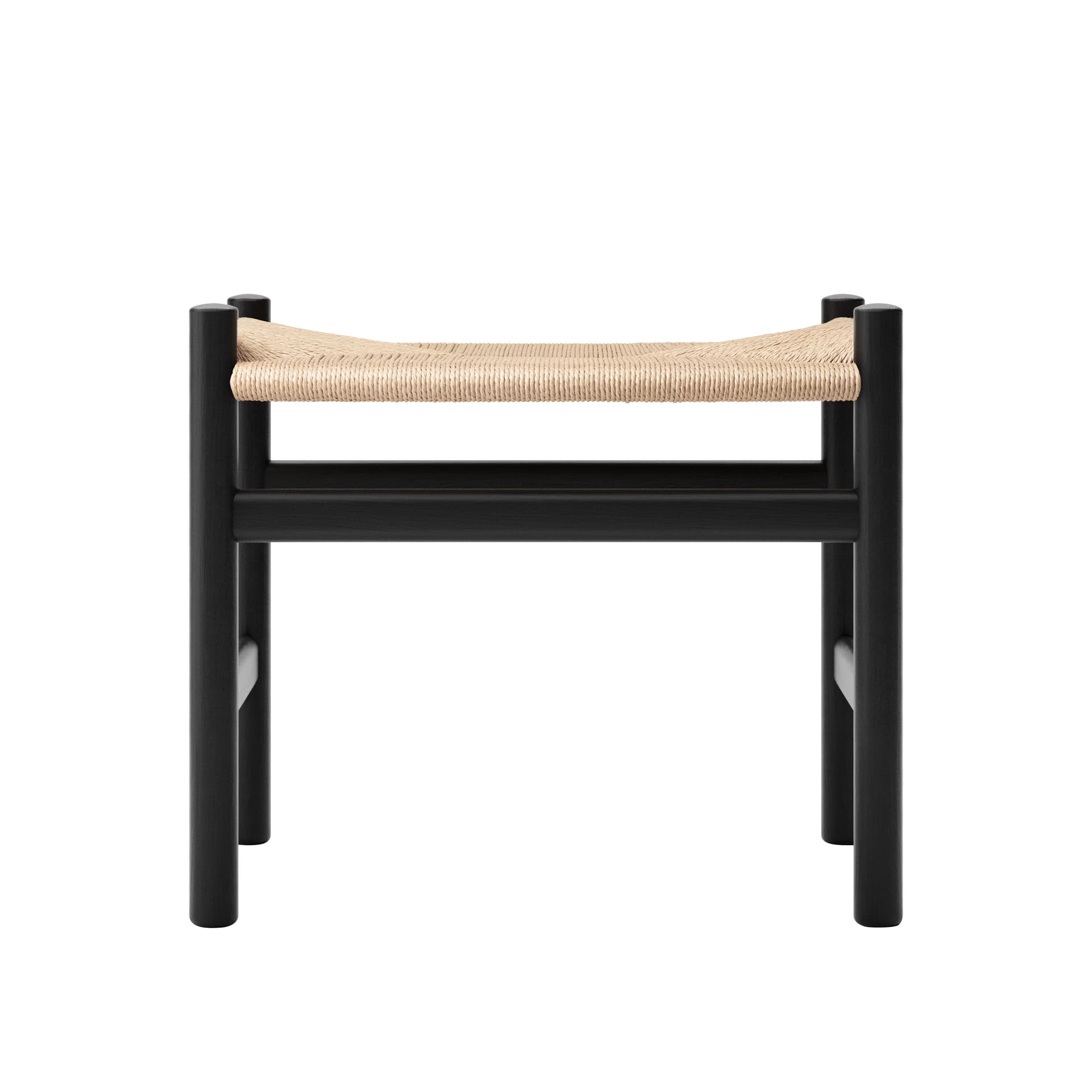 Carl Hansen - CH53, Ek, Svart, Naturflätad, 39 cm - Skamler & Taburetter - Hans J. Wegner - Svart - Papir/Tre