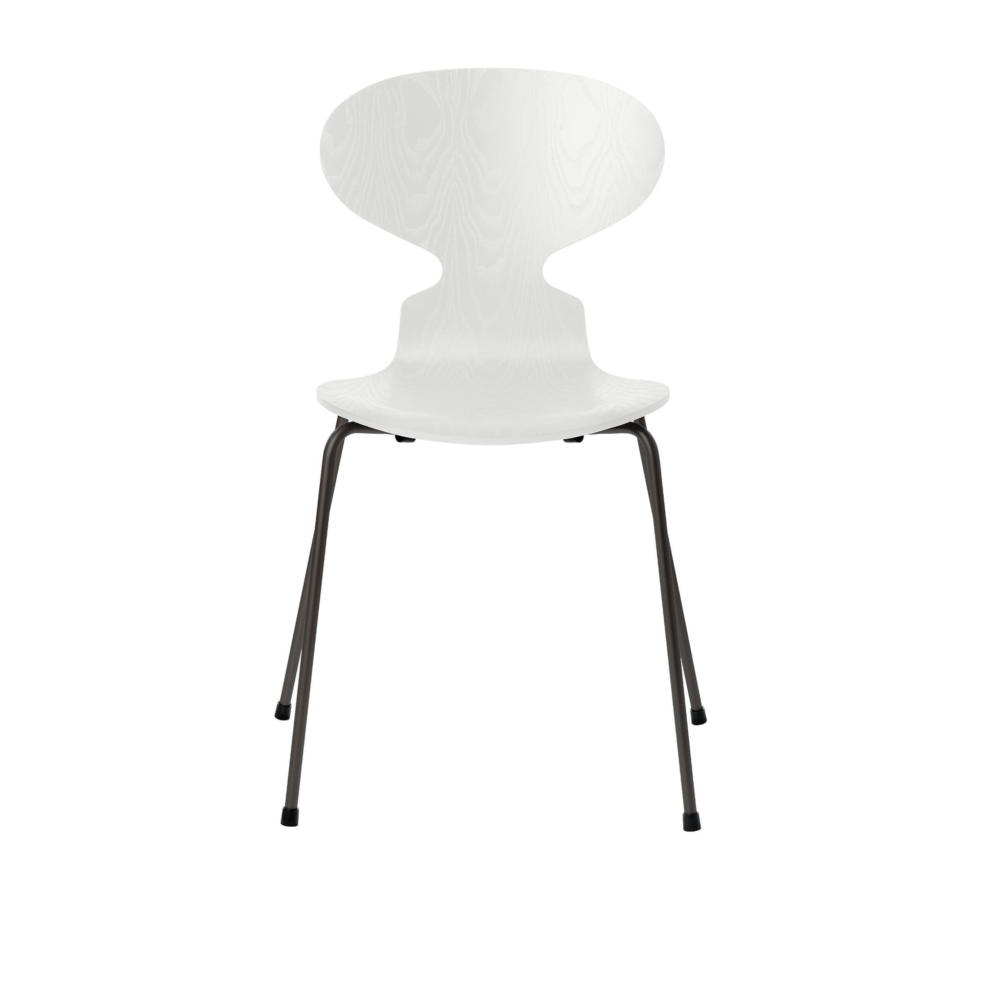 Fritz Hansen - Ant 3101 farget asketrefinér stålstativ varm grafitt white - Spisestoler - Arne Jacobsen - Hvit