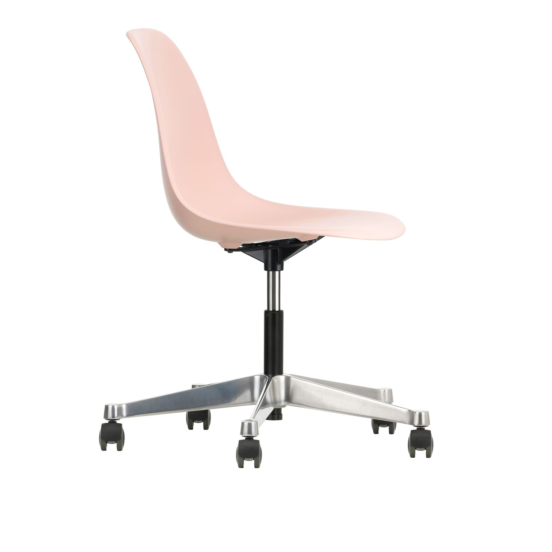 Vitra - Eames Plastic Chair PSCC - 41 Pale Rose - Castors Soft - Kontorstoler - Charles & Ray Eames - Rosa