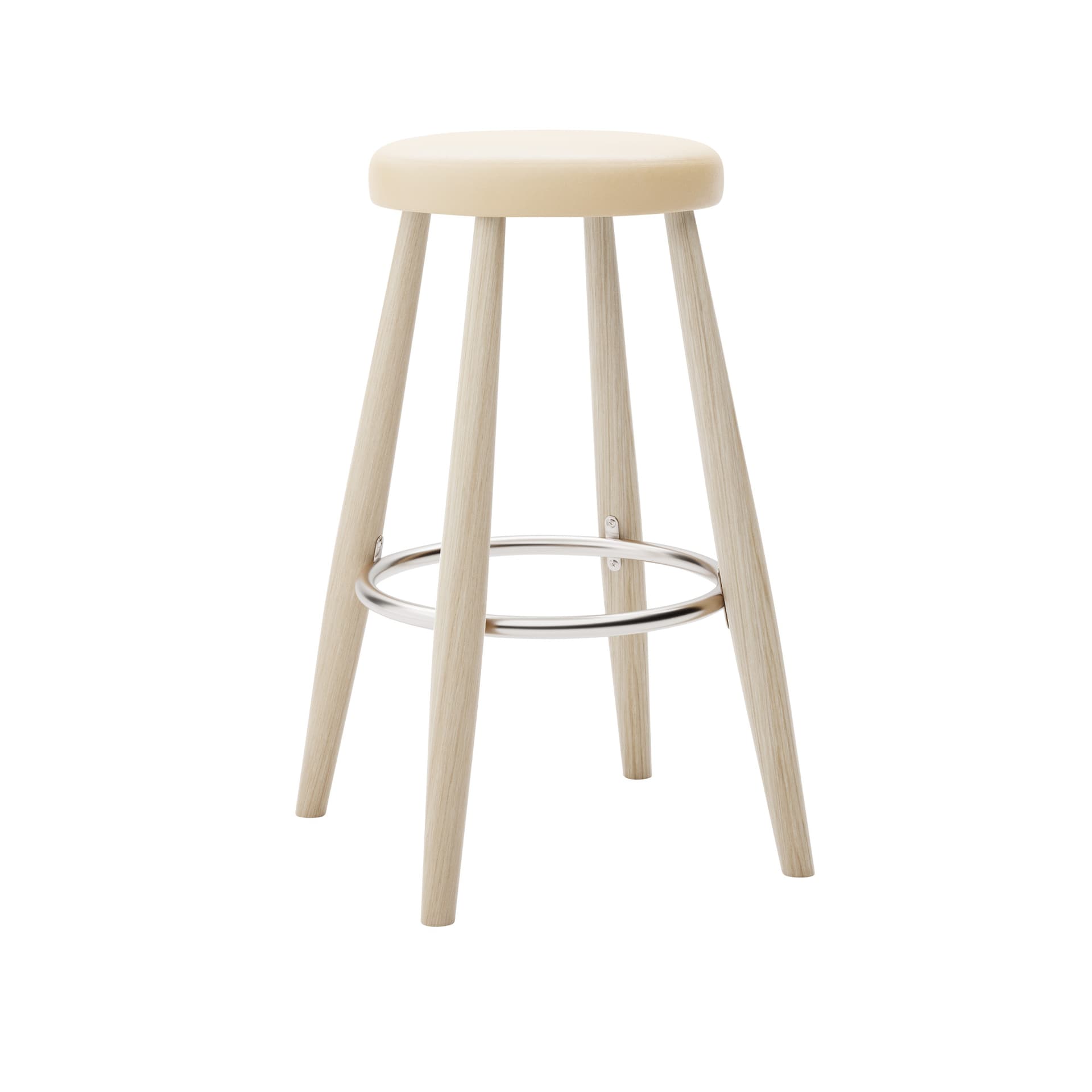 Carl Hansen - CH58 Low Stool, Tvålad Ek, Lädergrupp C Sif - 90 - Barstoler & barkrakker - Hans J. Wegner - Tre farget - Lær/Metall/Tre