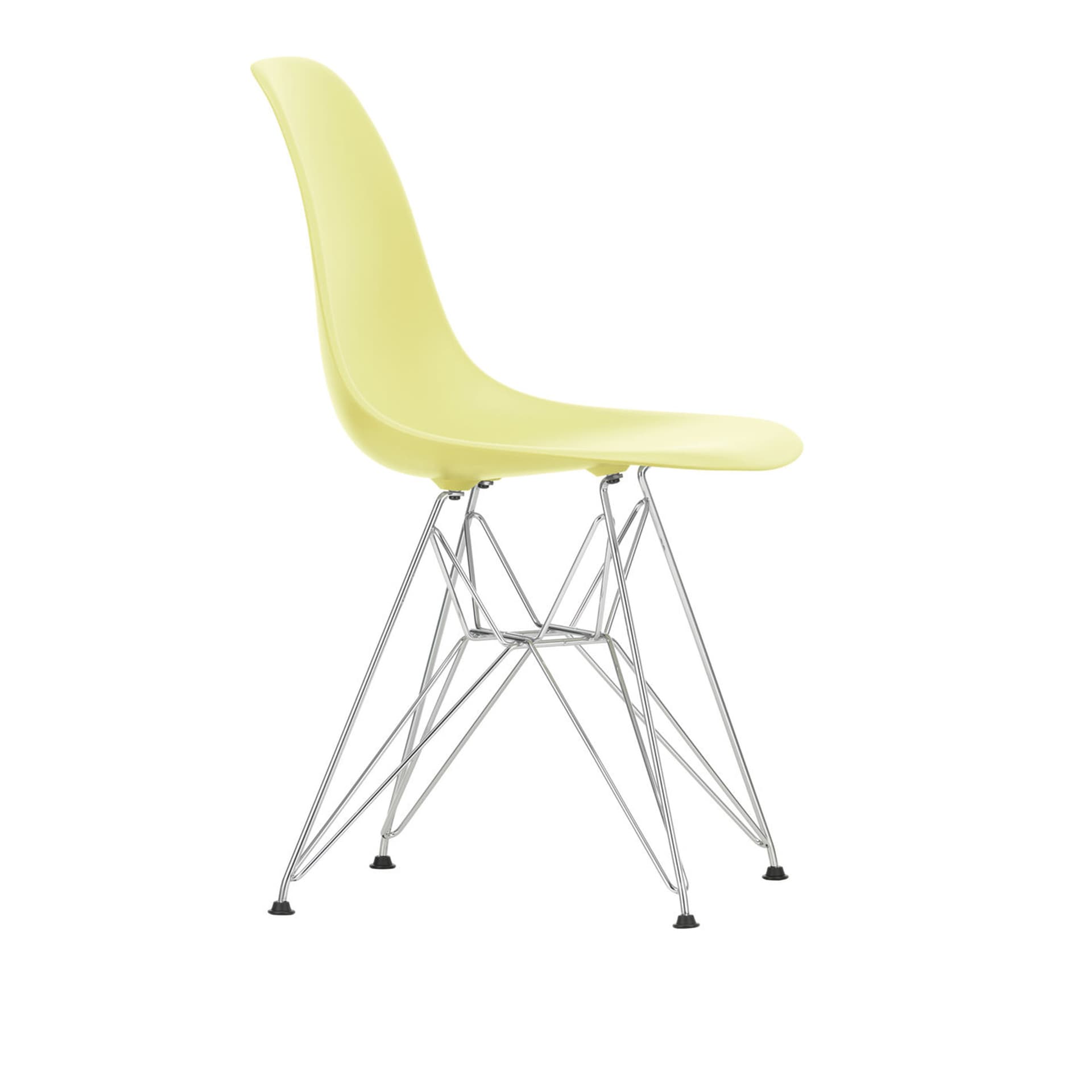 Vitra - Eames RE Plastic Chair DSR 92 Citron, Chrome - Spisestoler - Charles & Ray Eames - Gul - Metall/Plast