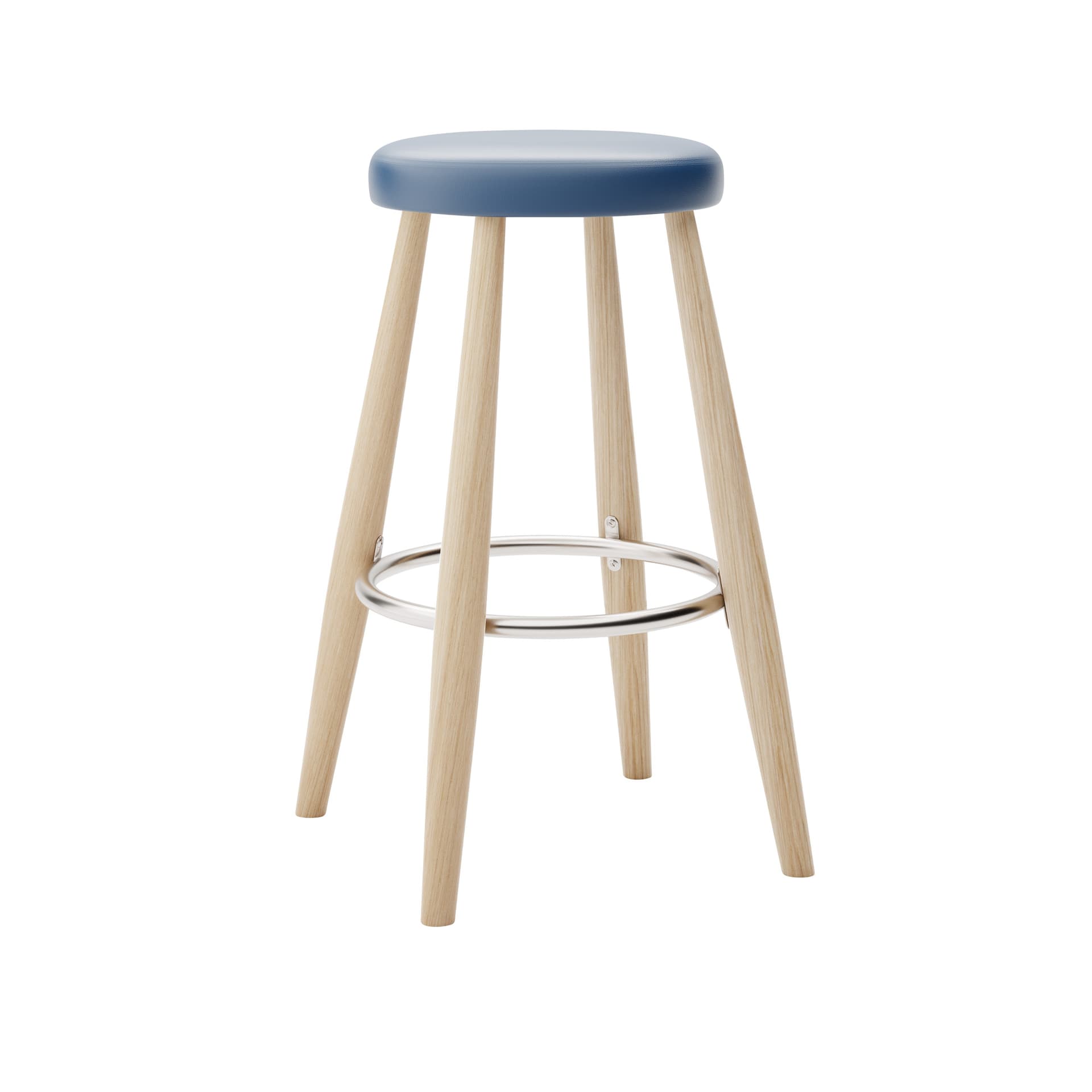 Carl Hansen - CH58 Low Stool, Vitoljad Ek, Lädergrupp A Loke - 7310 - Barstoler & barkrakker - Hans J. Wegner - Tre farget - Lær/Metall/Tre