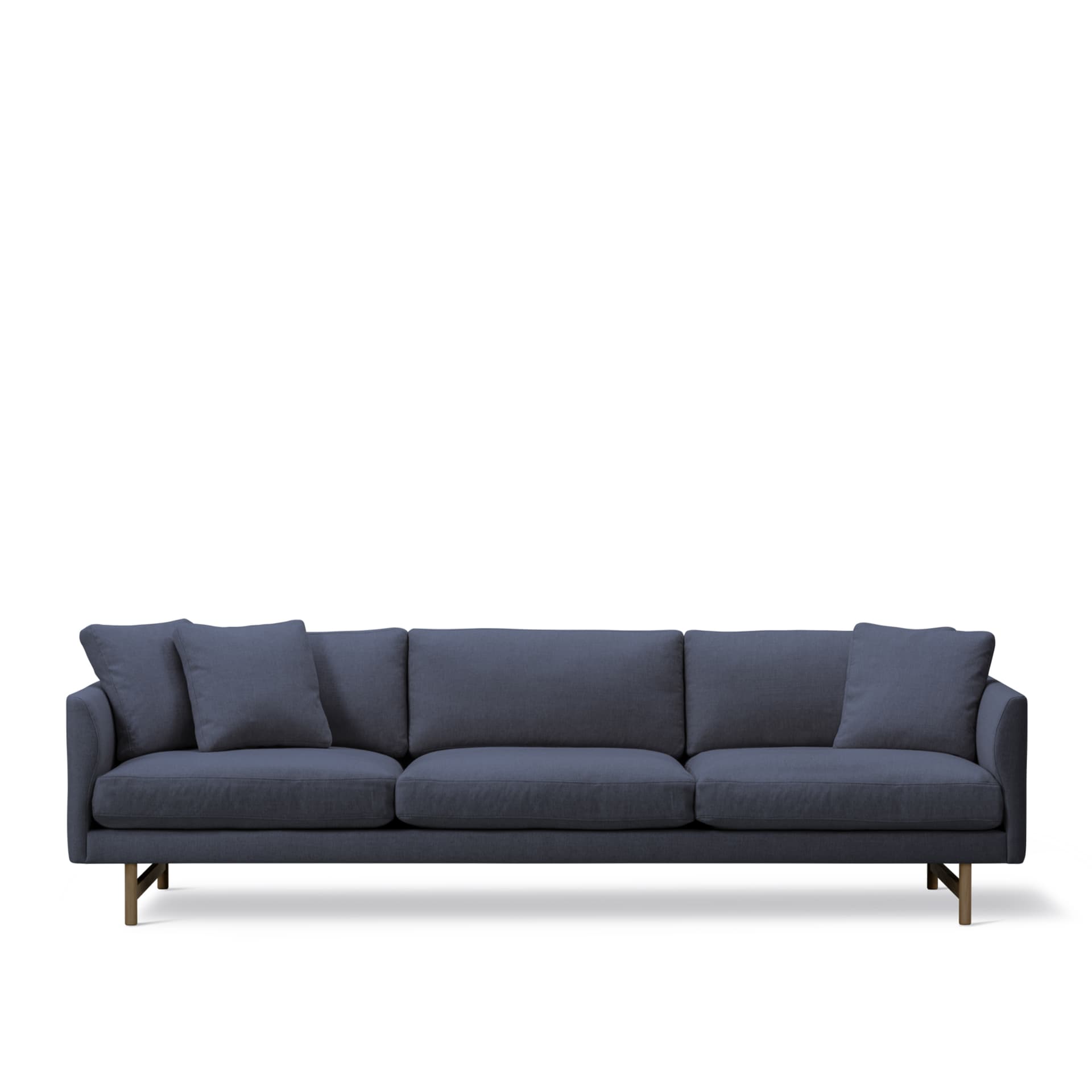 Fredericia Furniture - Calmo 3 Seater 80 Wood Base, Fabric 2 - Sunniva 783, Smoked oak - Sofaer - Hugo Passos - Blå