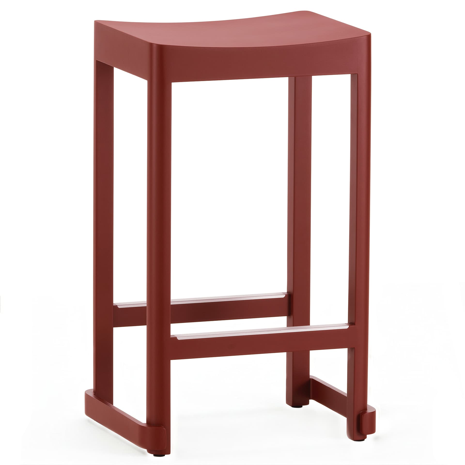 Artek - Atelier Stool 65 cm Beech Dark Red Lacquered - Barstoler & barkrakker - TAF Studio - Rød - Tre
