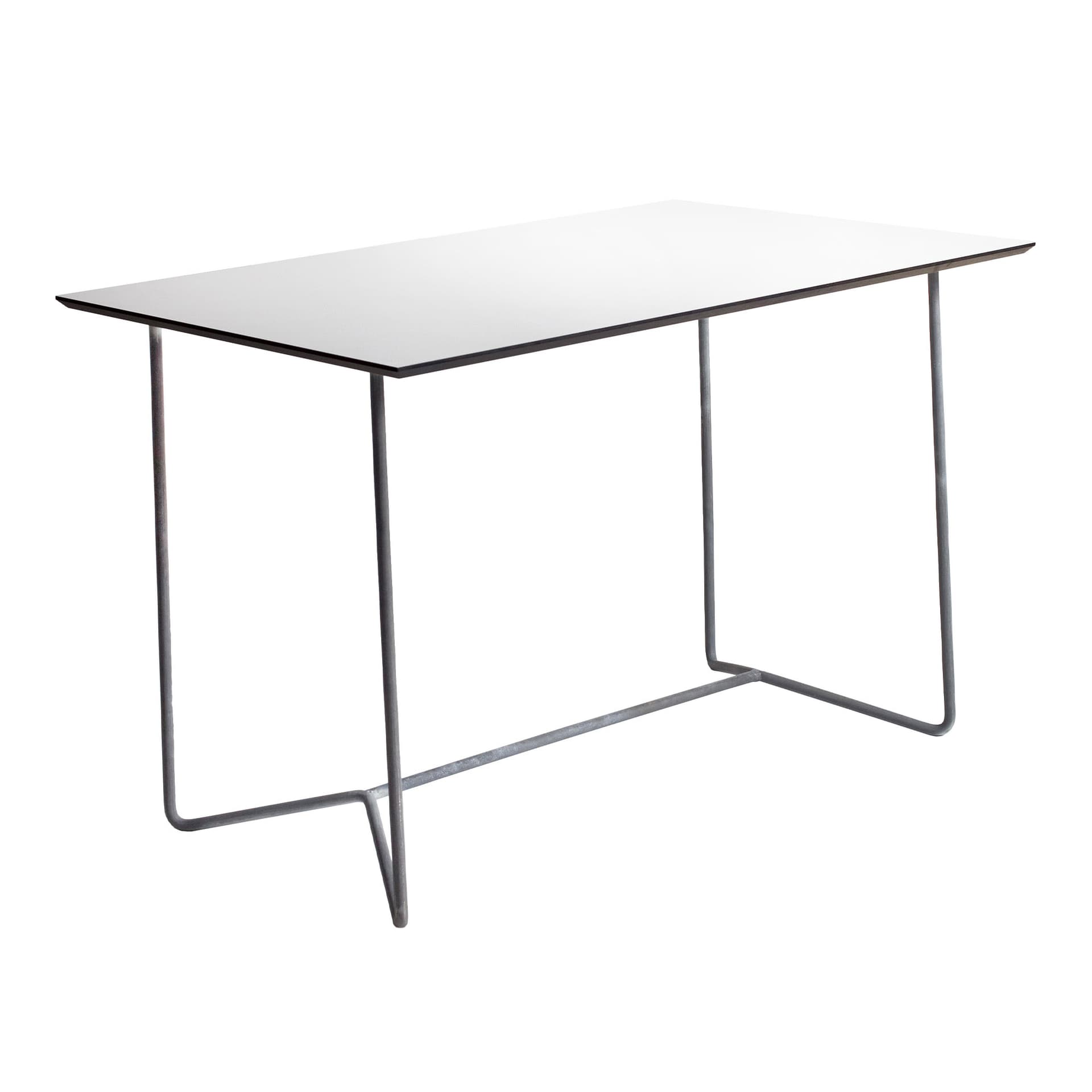Grythyttan Stålmöbler - High Tech Bord 110x70 - Vit / Zink - Utendørs spisebord - Hvit - Laminat/Metall