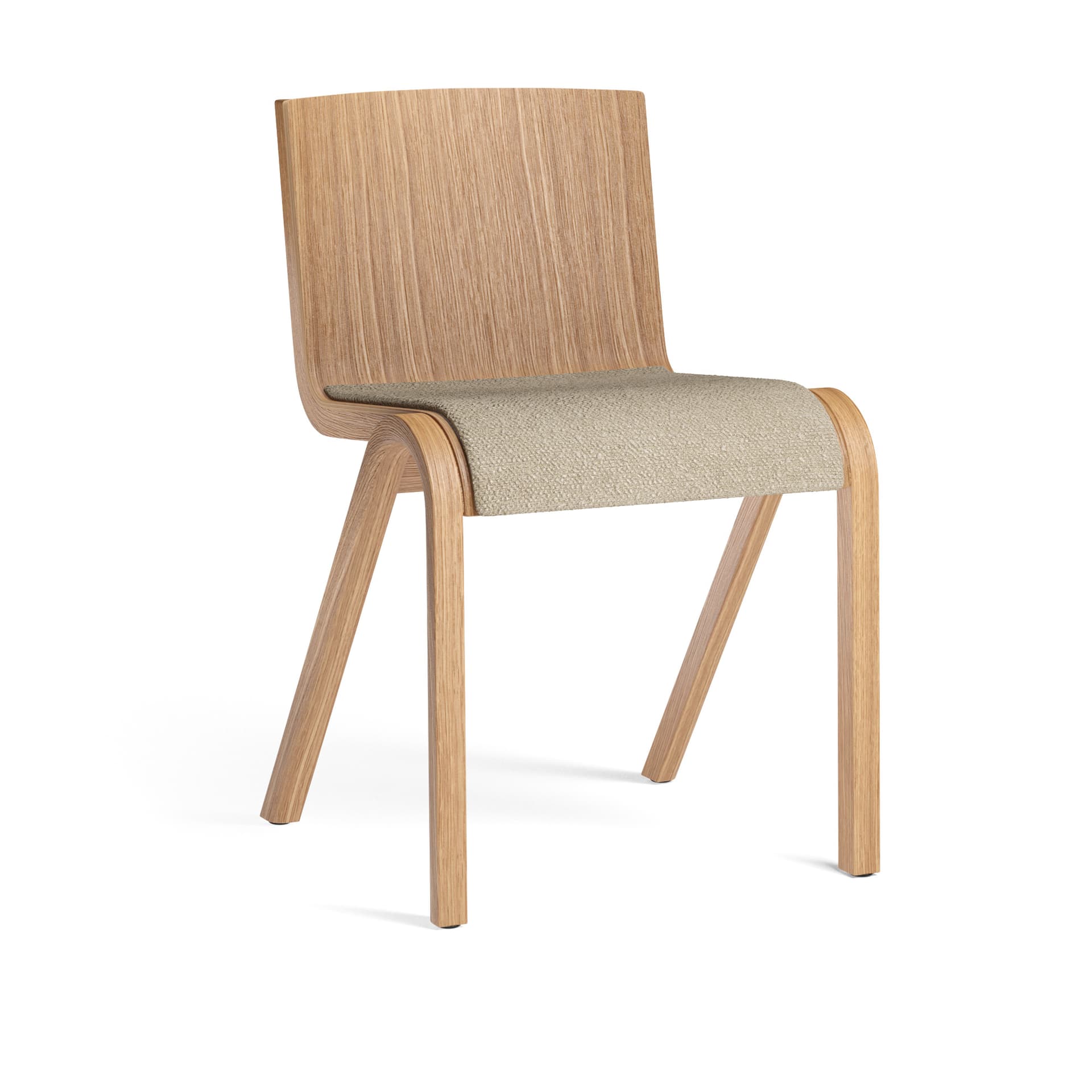 Audo Copenhagen - Ready Dining Chair Seat Upholstered Natural Oak Boucle 02 - Spisestoler - Matias Møllenbach,Nick Rasmussen - Tre farget