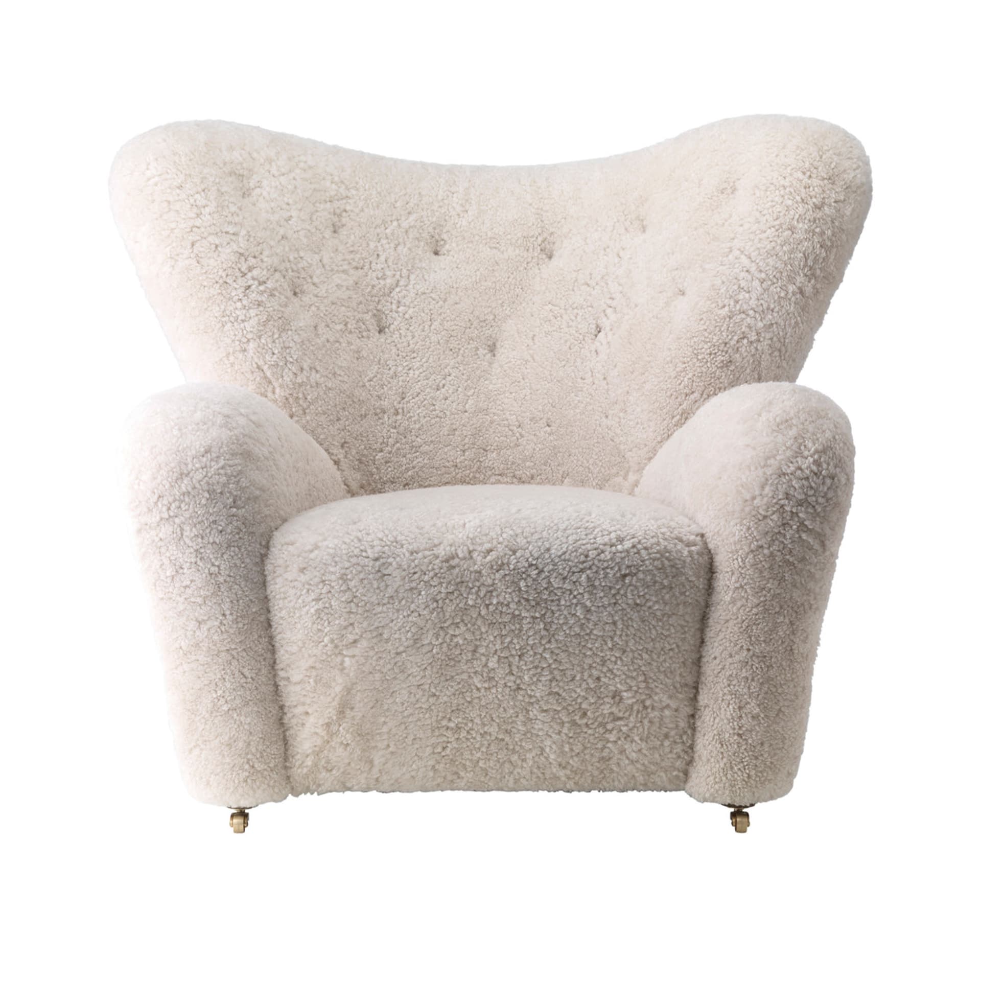 Audo Copenhagen - The Tired Man, Lounge Chair, Dark Stained Oak Legs - Lenestoler - Flemming Lassen - Beige - Metall/Tre/Skum