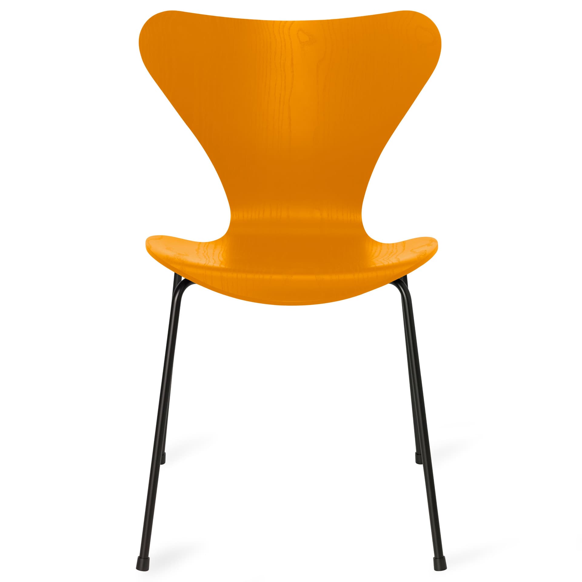 Fritz Hansen - Series 7 stol 3107 farget askfiner stålram svart burnt yellow - Spisestoler - Arne Jacobsen - Gul - Metall/Tre