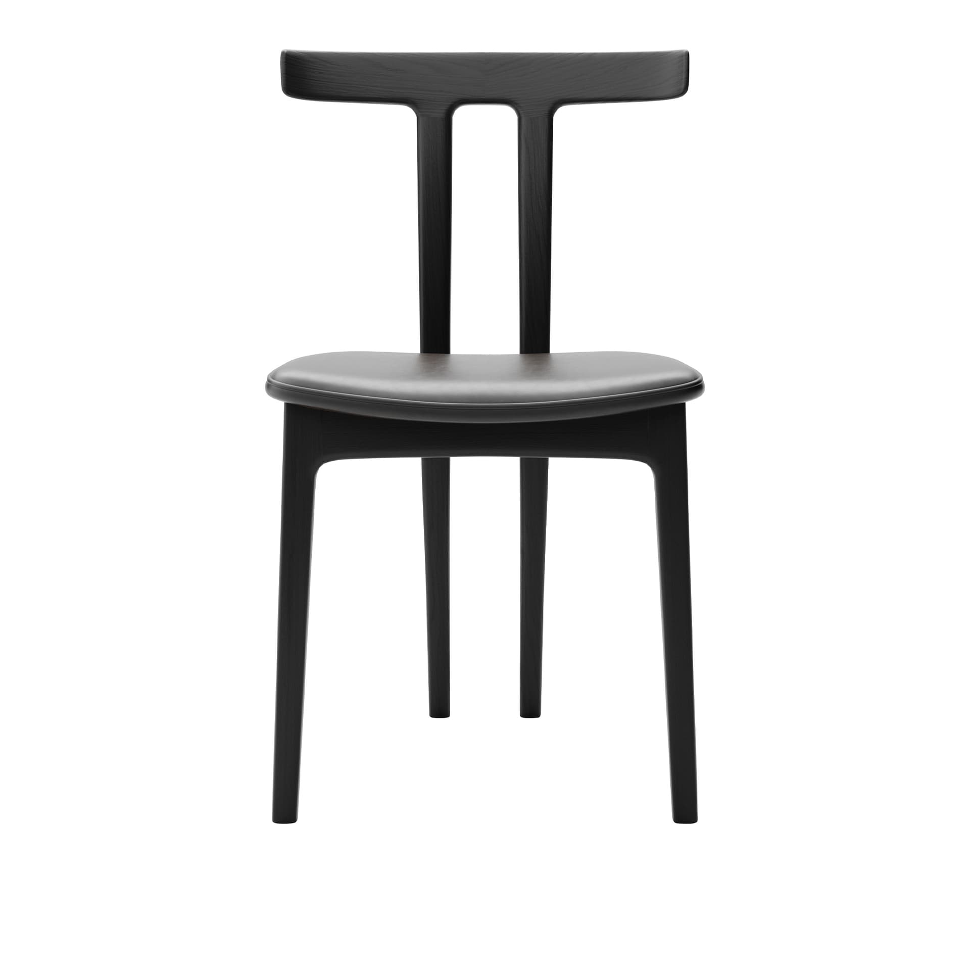 Carl Hansen - OW58, T-Chair, Oak Black, Leather Cat. C Sif 98 - Spisestoler - Ole Wanscher - Svart - Lær/Tre/Skum