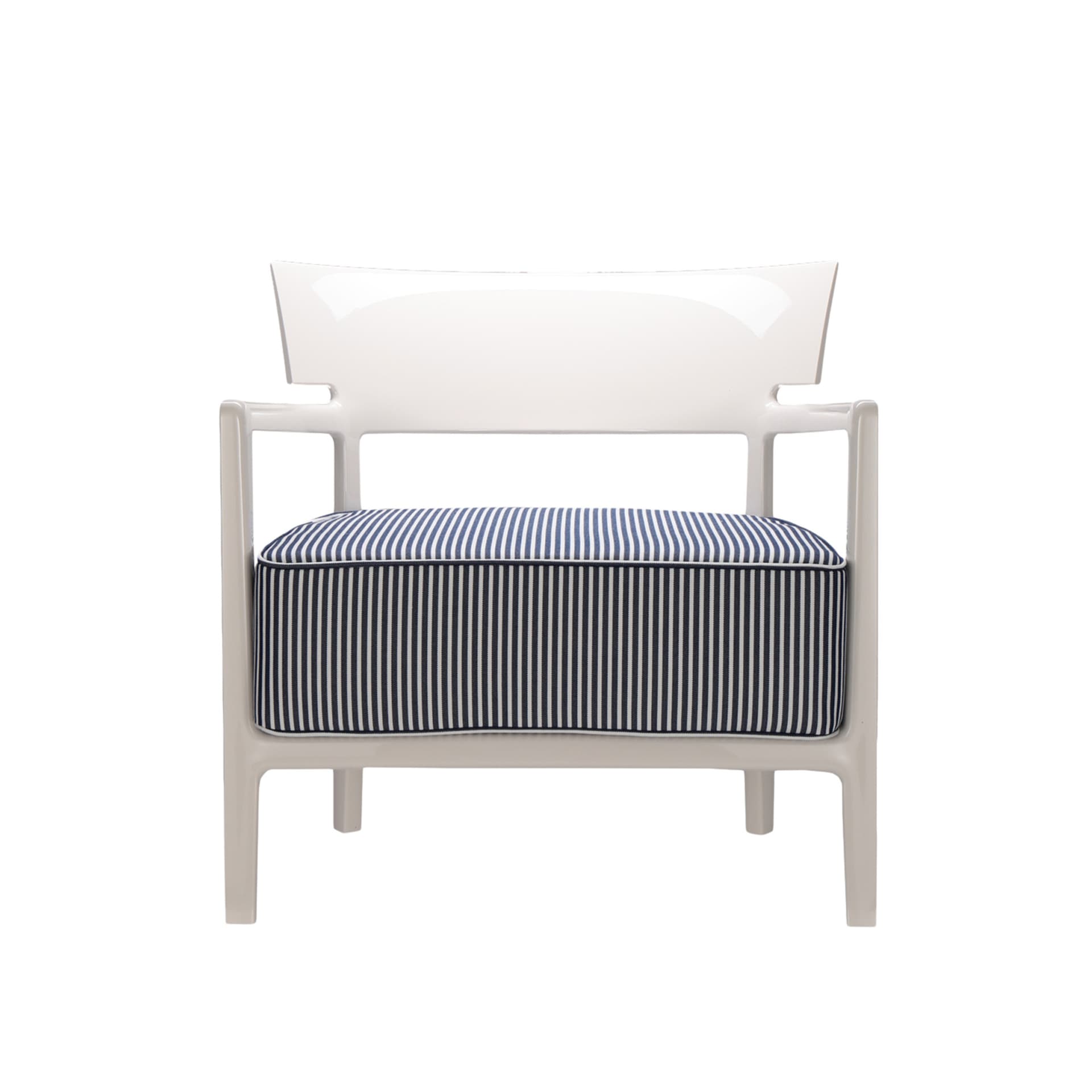 Kartell - Cara Outdoor 5844, Ivory, Blue - Utendørs lenestoler - Philippe Starck - Hvit,Blå - Tekstilmateriale/Skum/Plast