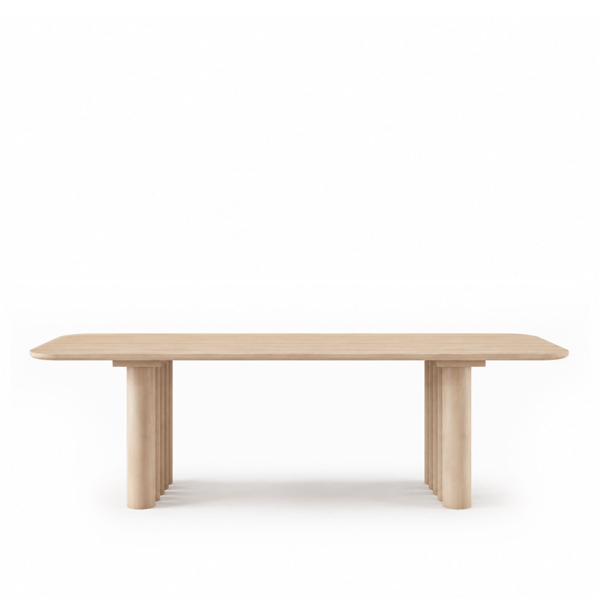 Dk3 - Plush Table Rectangular 30mm tabletop 130mm legs  L200 x W100 x H72 cm  Max 2 extension leaves Oak - soap - Spisebord - Beige