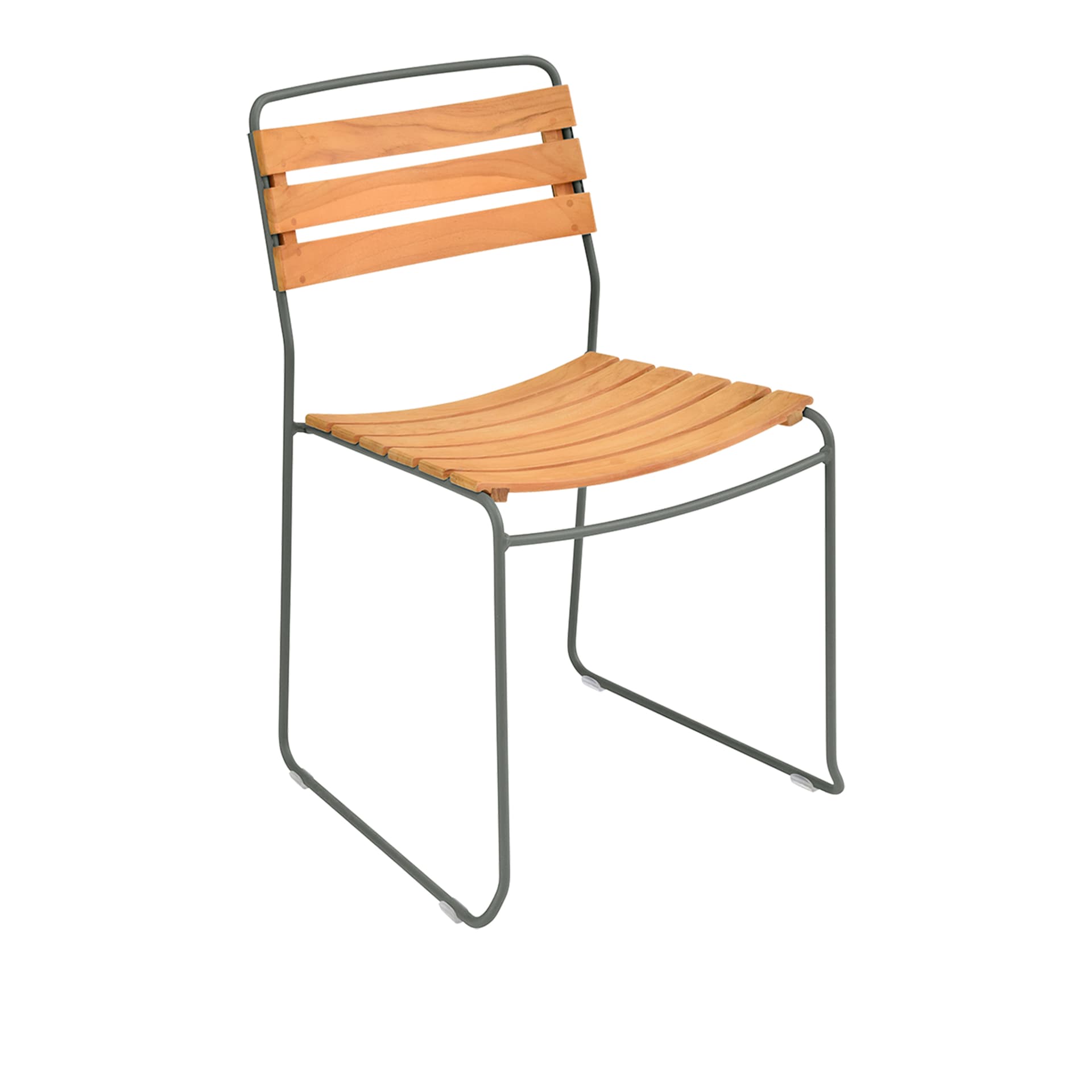 Fermob - Surprising Teak Chair, Rosemary - Utendørs spisebordstoler - Harald Guggenbichler - Grønn - Metall/Tre