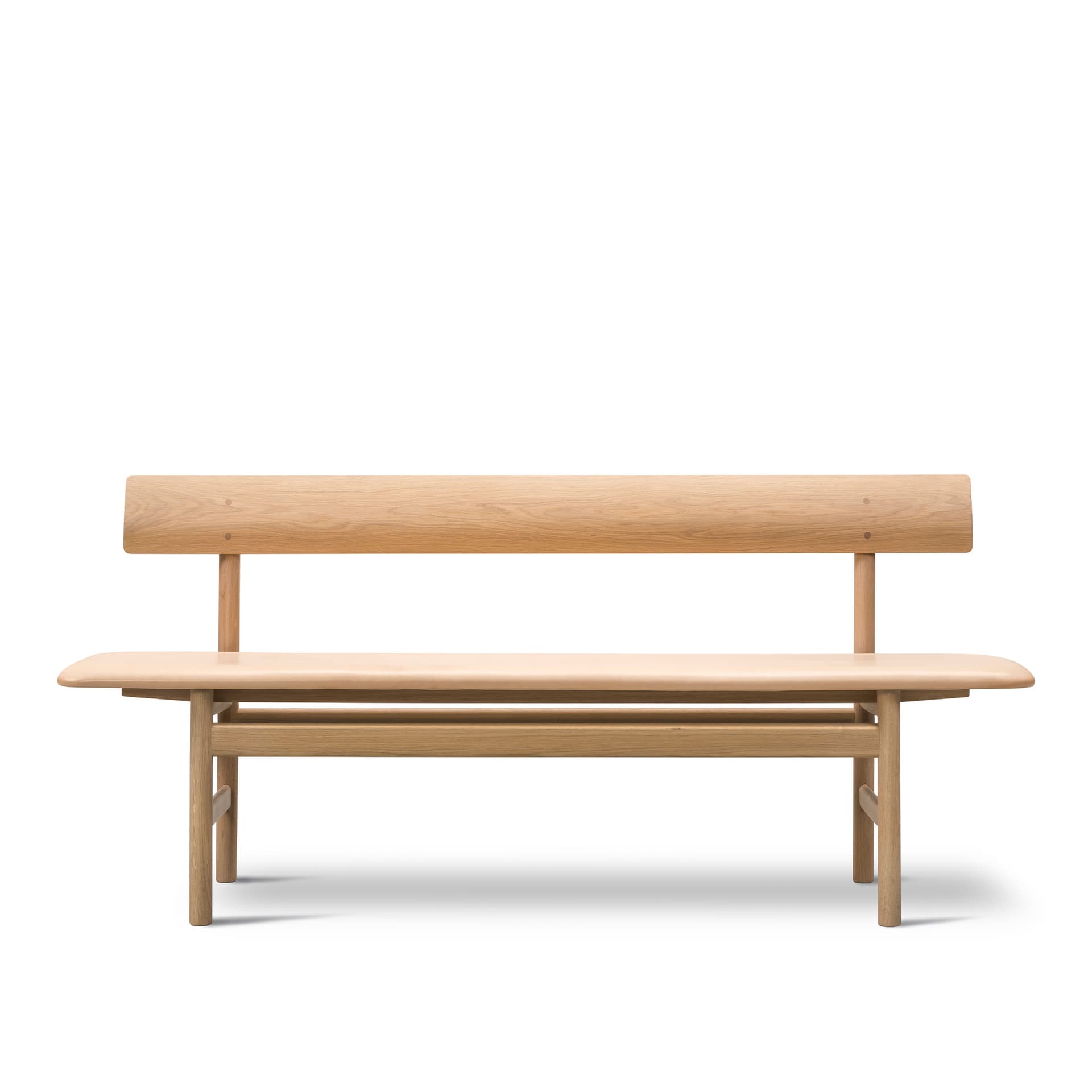 Fredericia Furniture - The Mogensen Bench, Såpad ek, Lädergrupp 3, 90 Natural - Benker - Børge Mogensen - Brun - Lær/Tre
