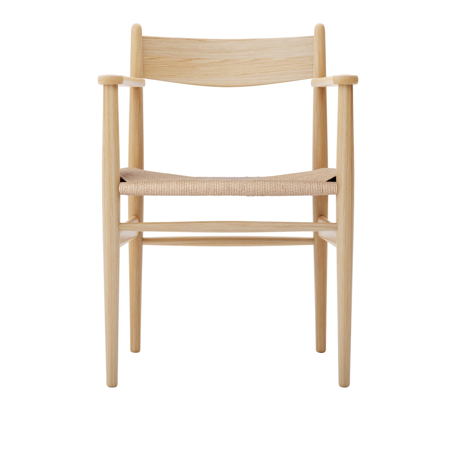 Carl Hansen - CH37, Klarlackad Ek, Naturflätat papperssnöre - Spisestoler - Hans J. Wegner - Tre farget - Tre