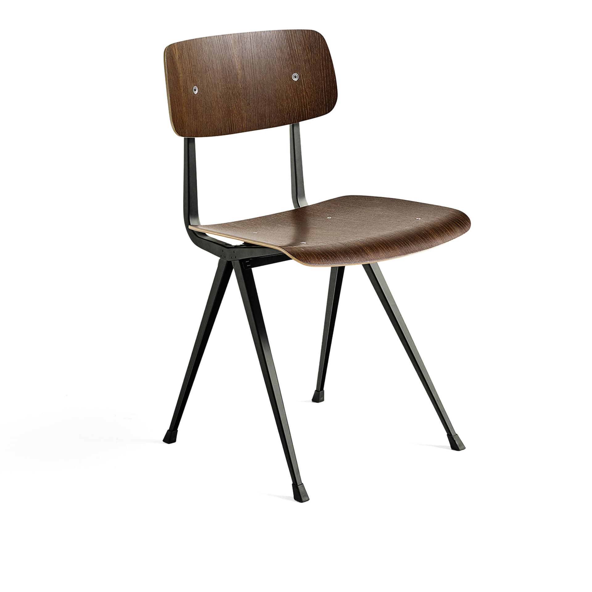 HAY - Result Chair Black / Smoked Water Based Lacq Oak - Spisestoler - Friso Kramer,Wim Rietveld - Tre farget - Metall/Tre