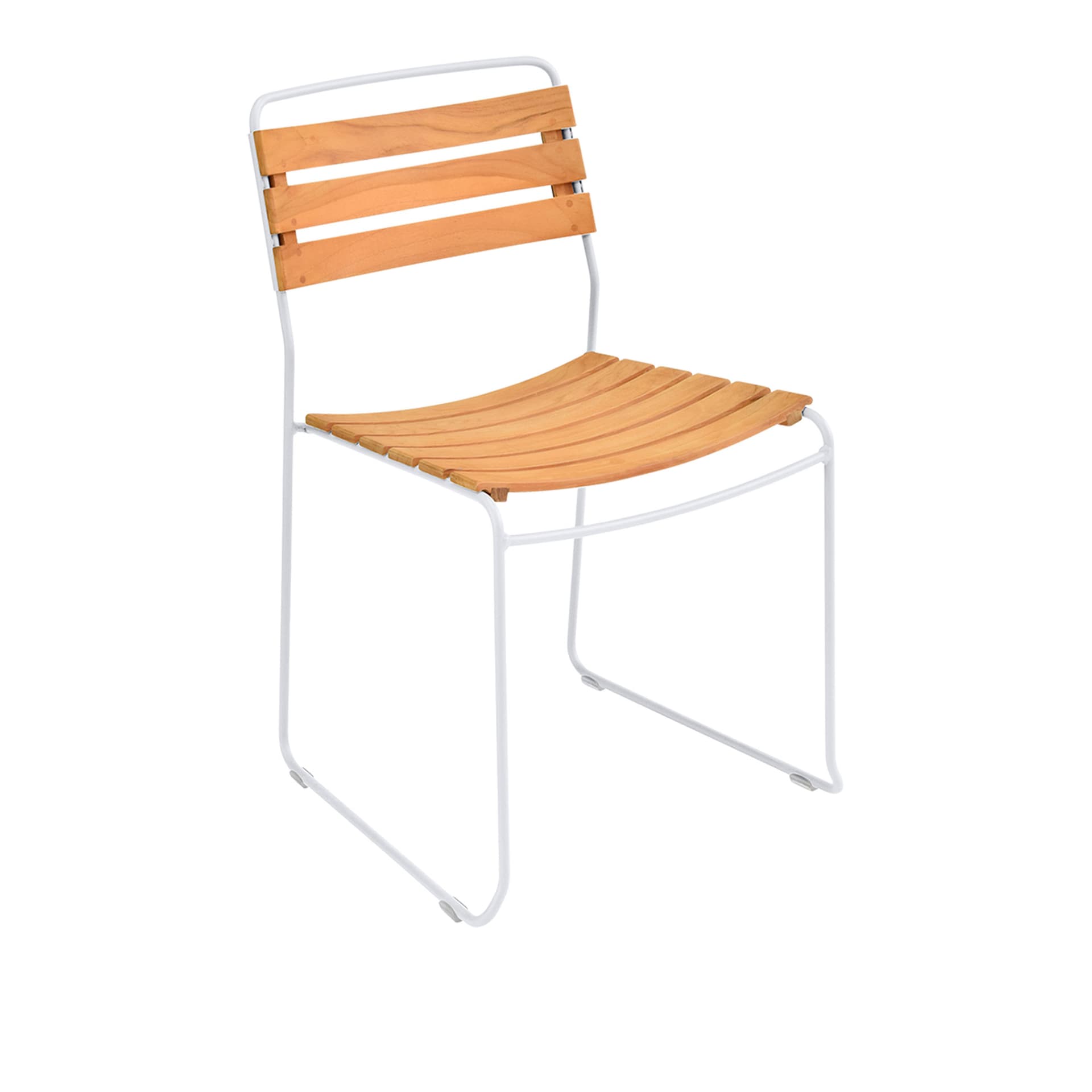 Fermob - Surprising Teak Chair - Cotton White - Utendørs spisebordstoler - Harald Guggenbichler - Hvit - Metall/Tre