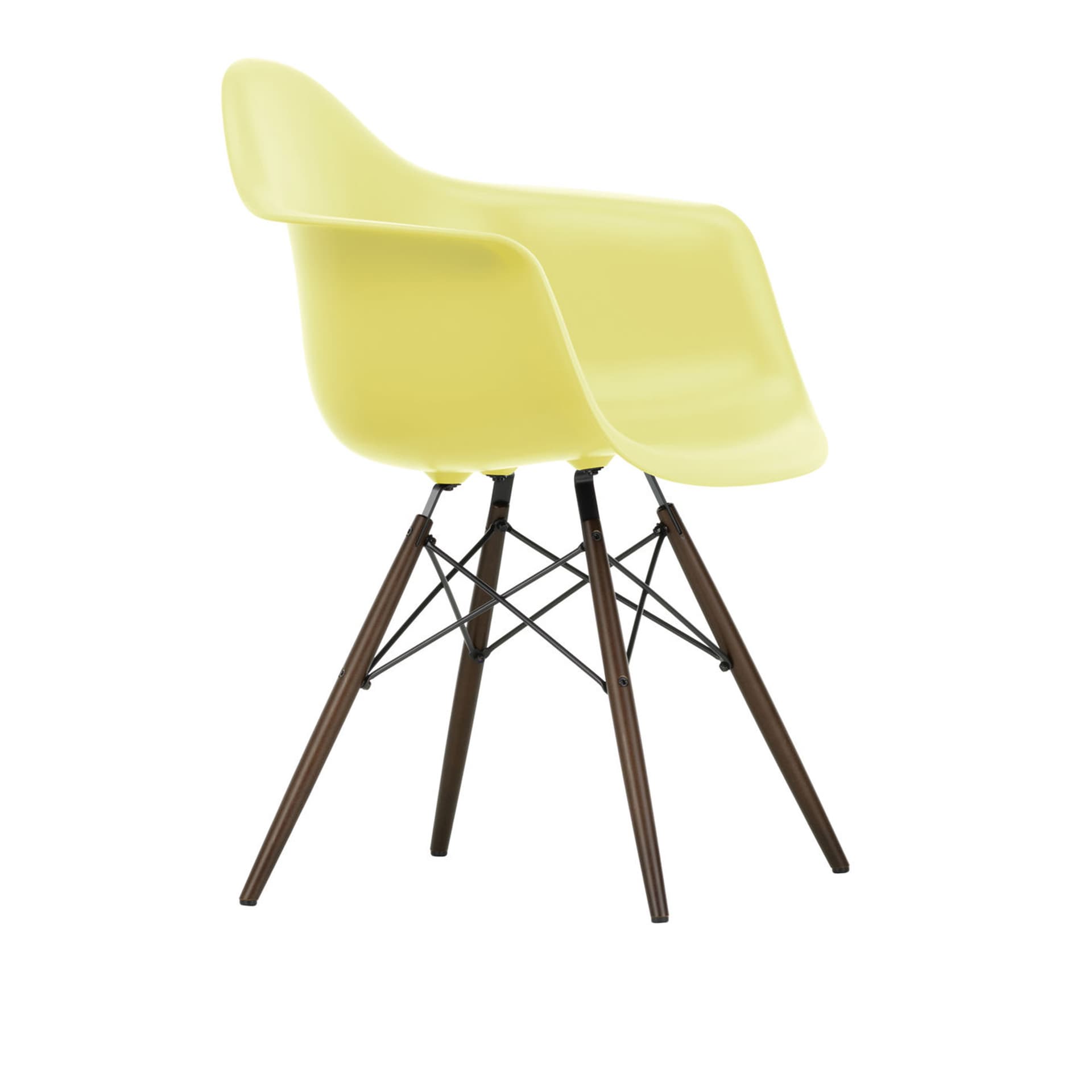 Vitra - Eames RE Plastic Armchair DAW 92 Citron, Dark Maple - Spisestoler - Charles & Ray Eames - Gul - Metall/Plast