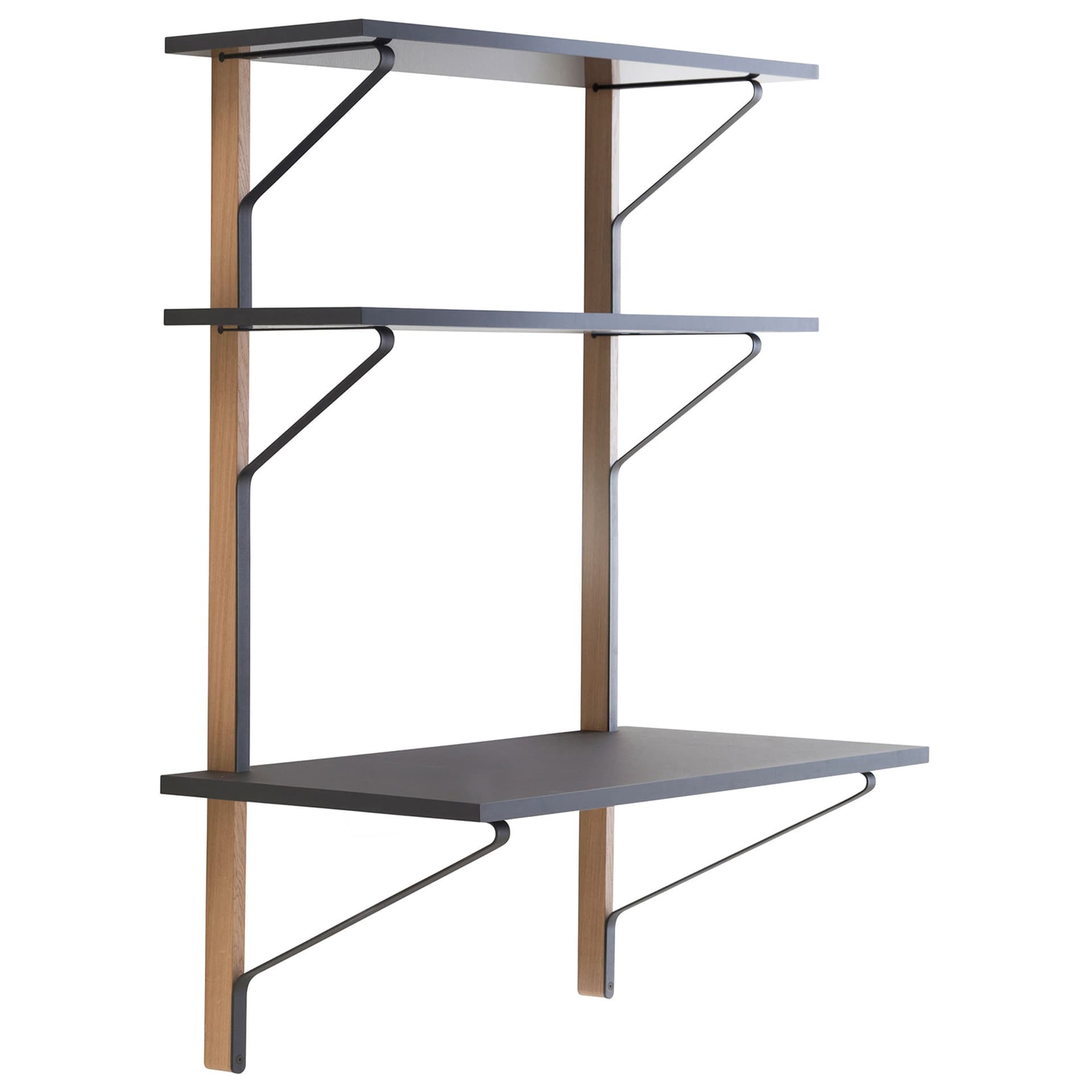 Artek - Kaari Vägghylla med skrivbord REB 013 - Vegghyller - Ronan & Erwan Bouroullec - Svart - Metall/Tre/Syntetisk materiale