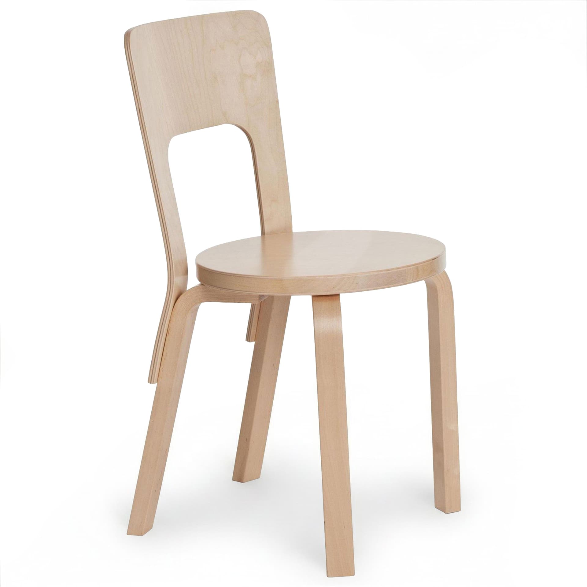 Artek - Stol 66, Björkfanér - Spisestoler - Alvar Aalto - Tre farget - Tre