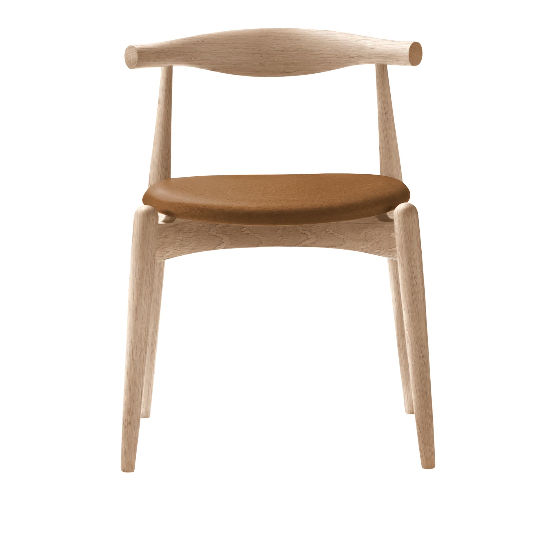 Carl Hansen - CH20, Vitoljad Ek, Lädergrupp A Loke - 7050 - Spisestoler - Hans J. Wegner - Tre farget - Tre