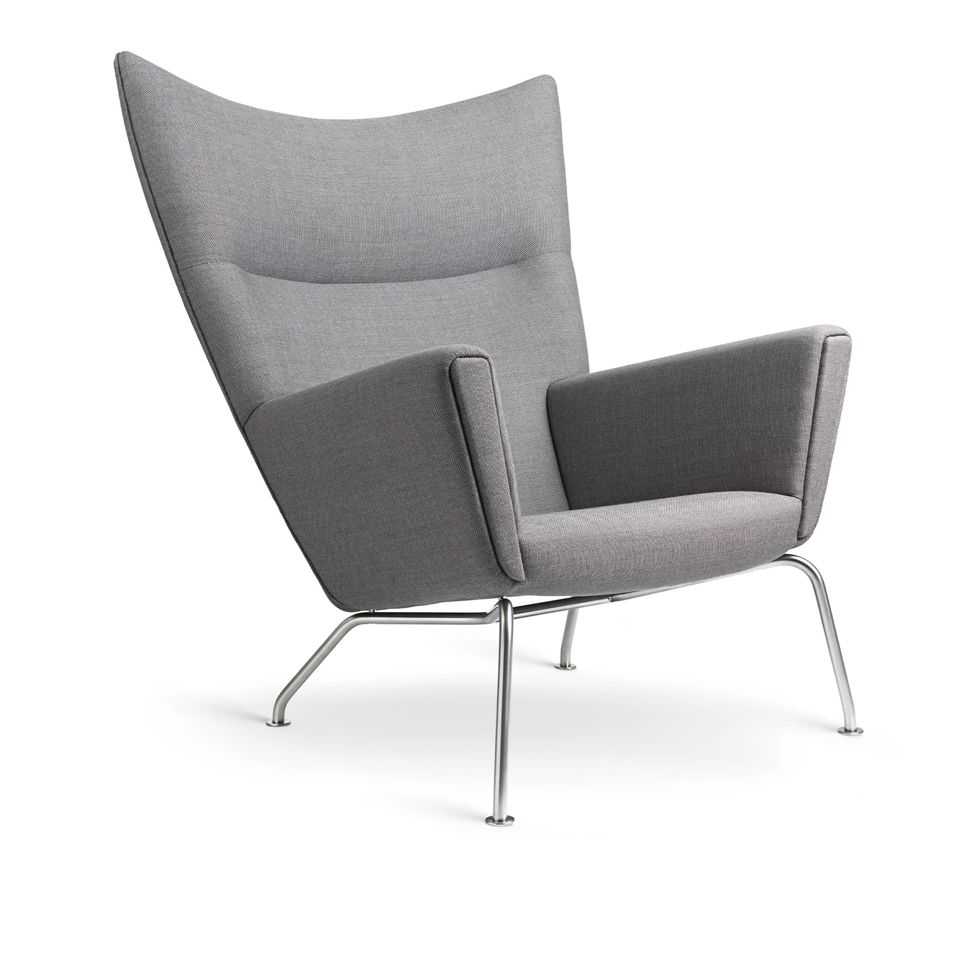 Carl Hansen - CH445 Wingchair Passion 1101 Stainless 70% - Lenestoler - Hans J. Wegner - Grå - Tre