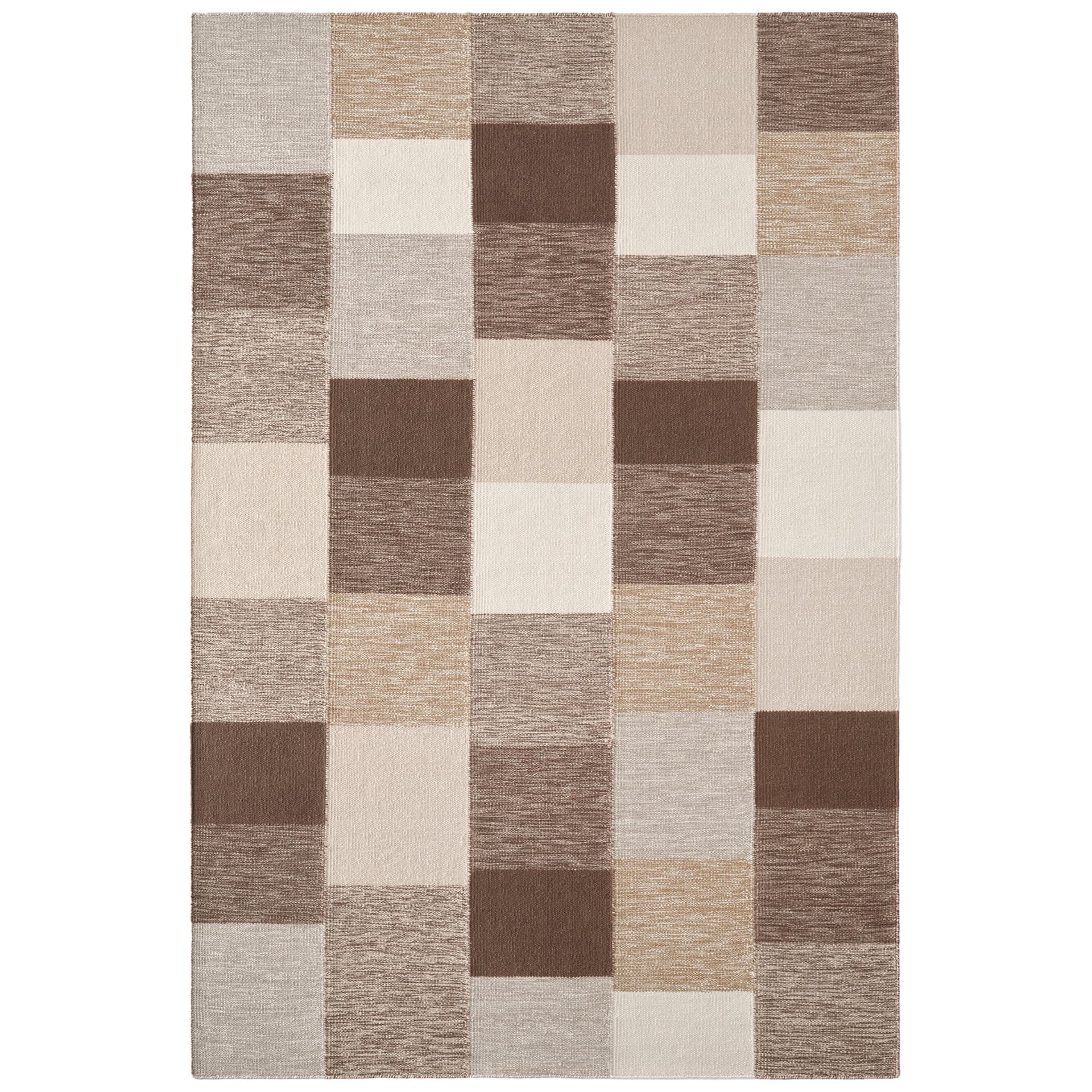 Nordic Knots - Patchwork 01 Brown 170 x 240 cm - Mønstrede tepper - Brun - Ull