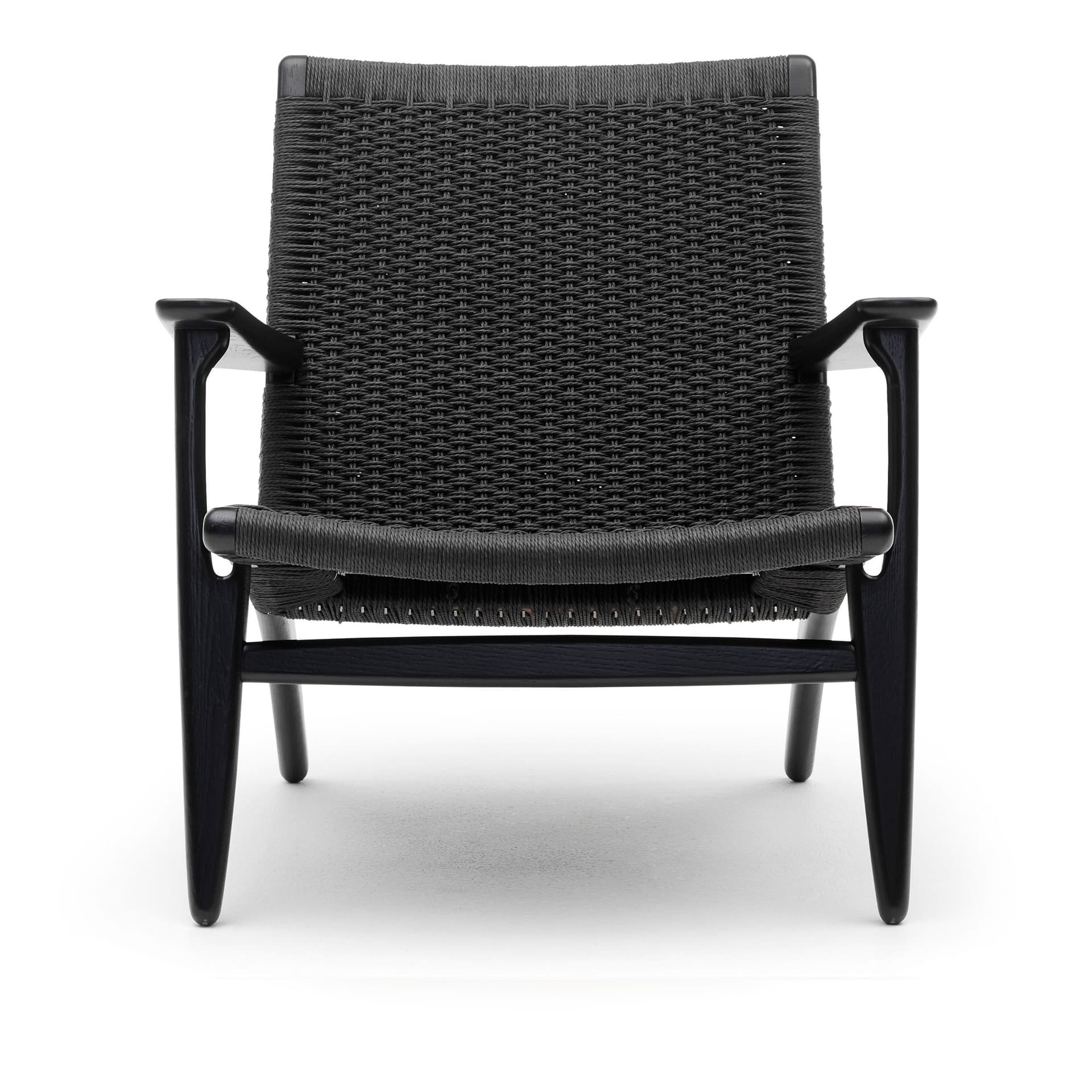 Carl Hansen - CH25, Svartlackad Ek, Svartflätat papperssnöre - Lenestoler - Hans J. Wegner - Tre farget - Naturlig materiale/Tre