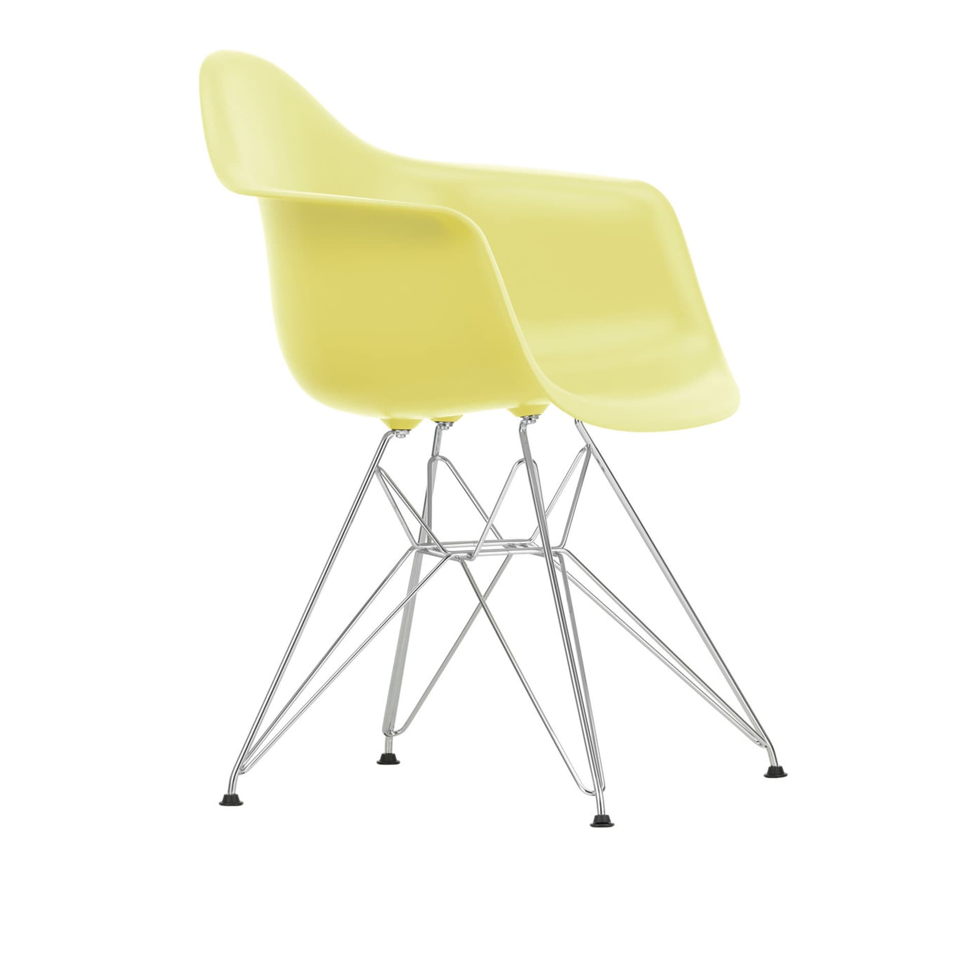 Vitra - Eames RE Plastic Armchair DAR 92 Citron Chrome - Spisestoler - Charles & Ray Eames - Gul - Metall/Plast