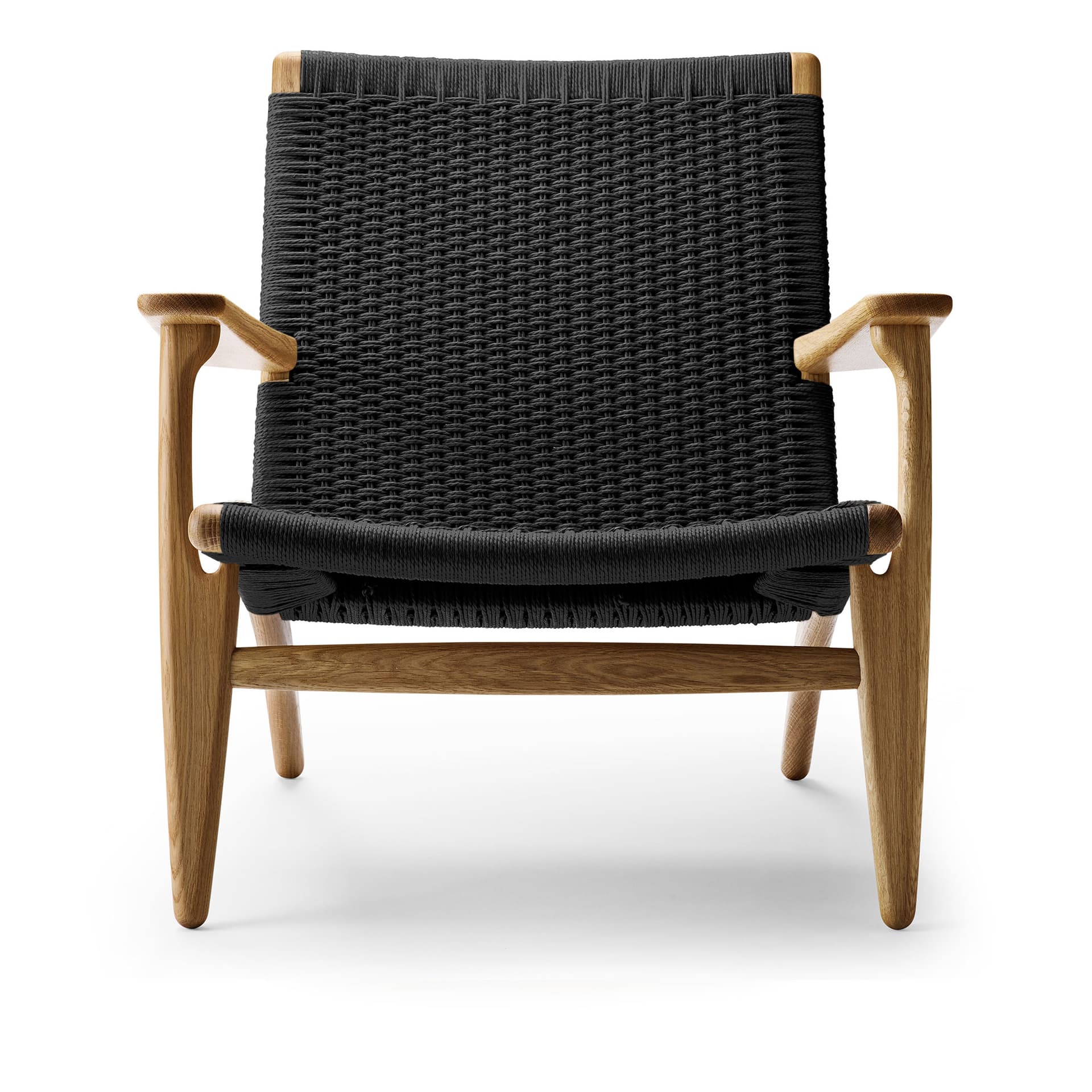 Carl Hansen - CH25, Oljad Ek, Svartflätat papperssnöre - Lenestoler - Hans J. Wegner - Tre farget - Naturlig materiale/Tre
