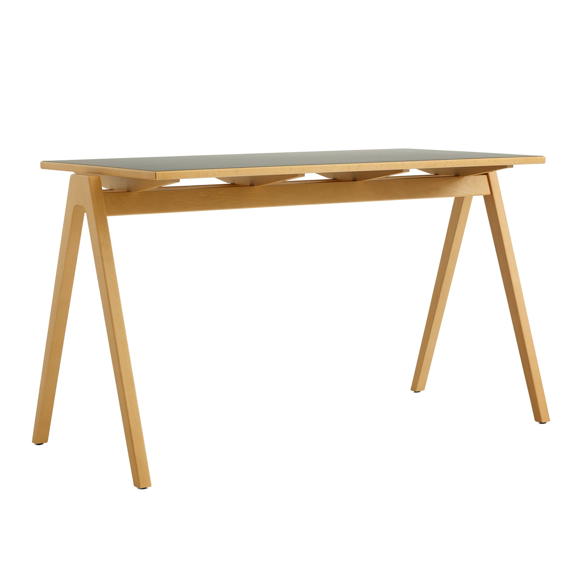 &Tradition - Daystak Table RD2 L122 W61 H71 cm Honey stained beech frame Nano laminate Verde Comodoro 0750 - Skrivebord - Robin Day - Tre farget - Laminat/Tre