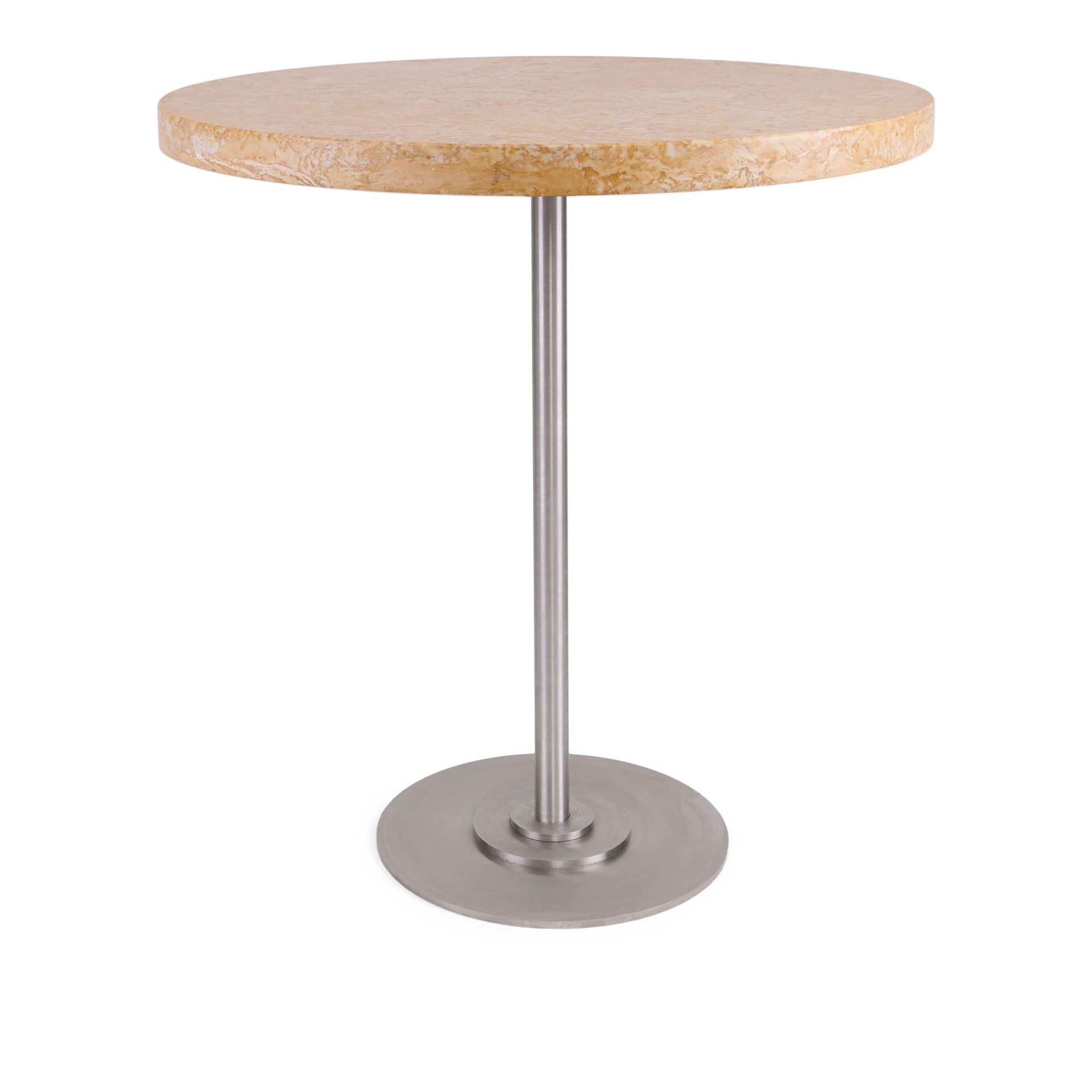 Frama - Table 57 matbord 70 cm rostfritt stål / yellow limestone - Spisebord - Per Holland Bastrup - Gul - Metall/Stein