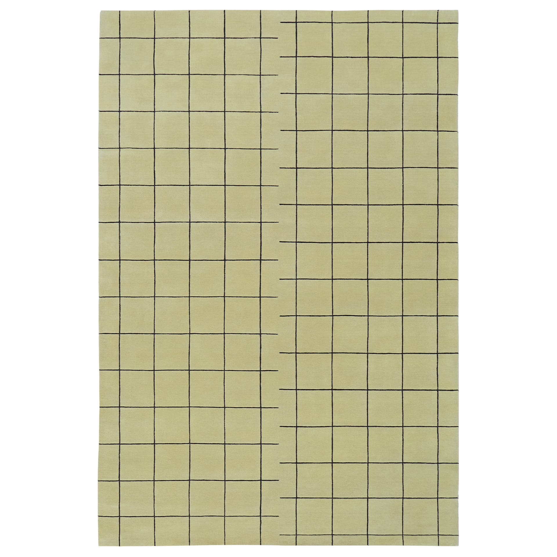 Nordic Knots - Grid - Pistachio/Black 200 x 300 - Ulltepper - Grønn - Ull