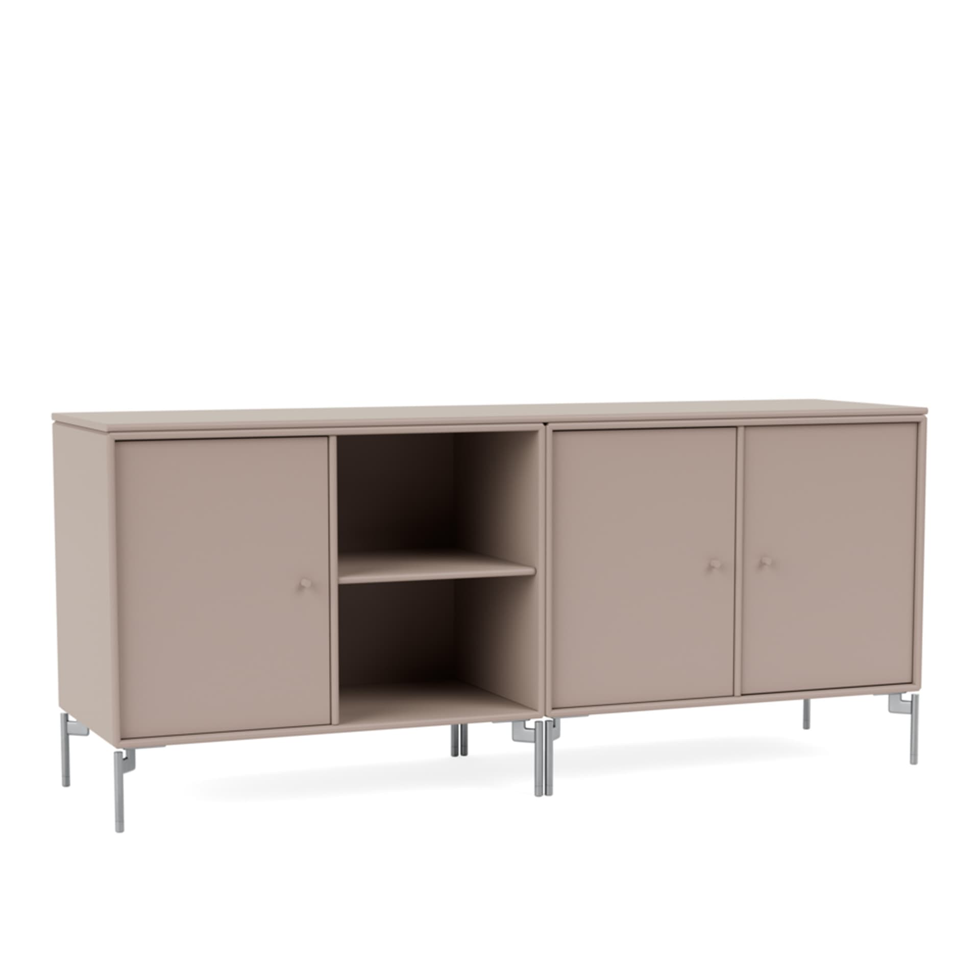 Montana - Save Lowboard - Mushroom / Matt Chrome Legs - Sideboards - Peter J. Lassen - Beige