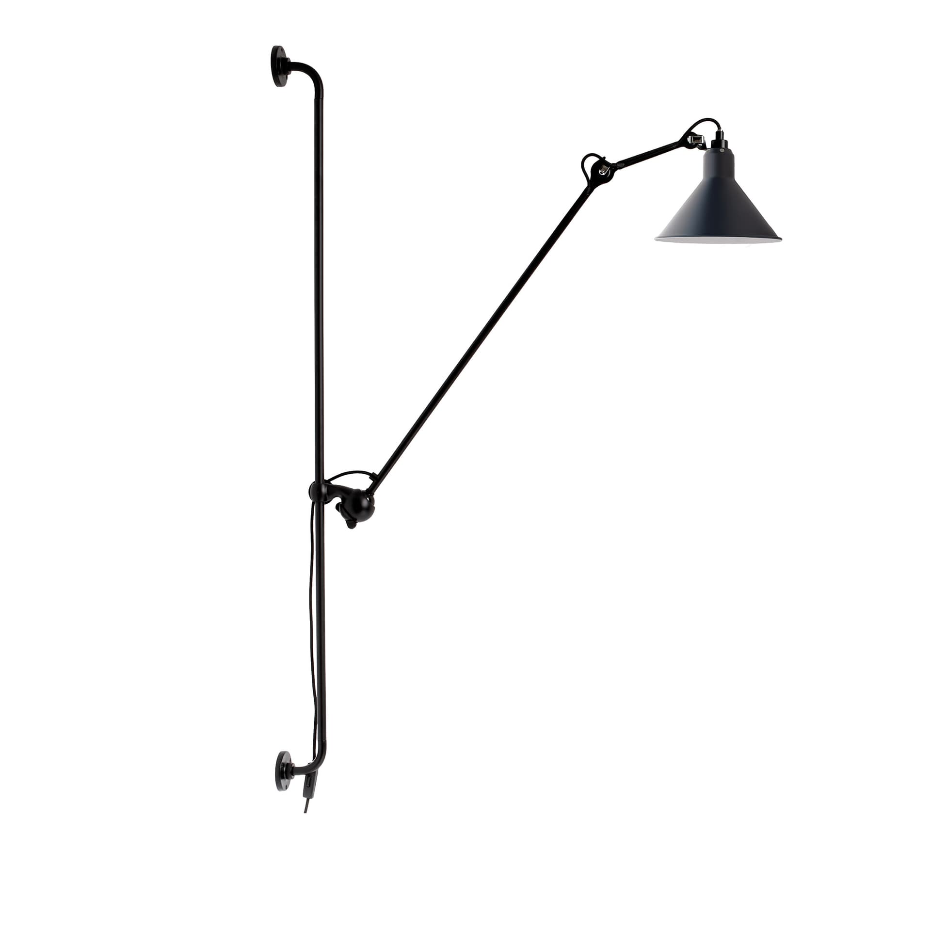 Lampe Gras - 214 Vegglampe Conic Svart/Blå