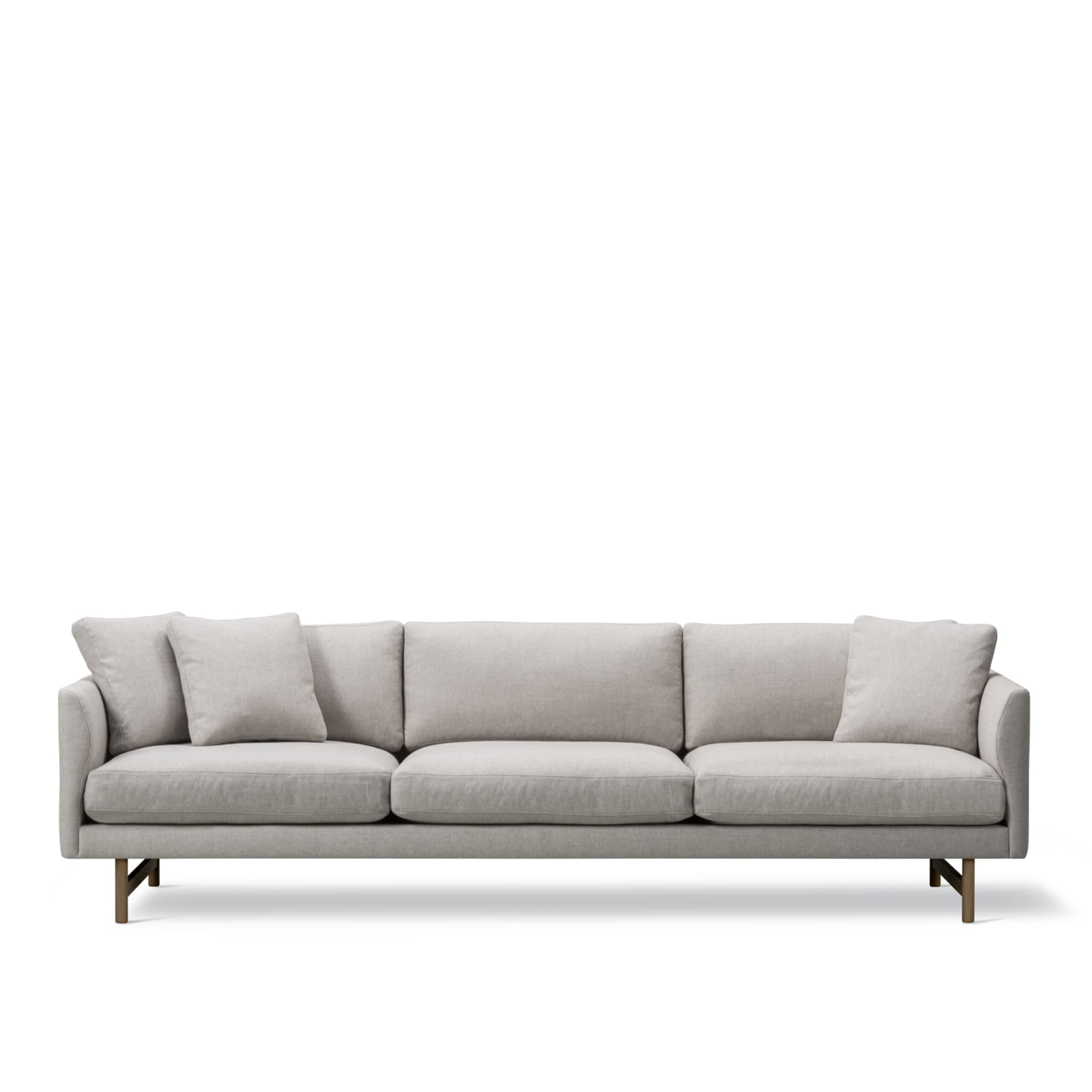 Fredericia Furniture - Calmo 3 Seater 80 Wood Base, Fabric 2 - Sunniva 717, Smoked oak - Sofaer - Hugo Passos - Grå