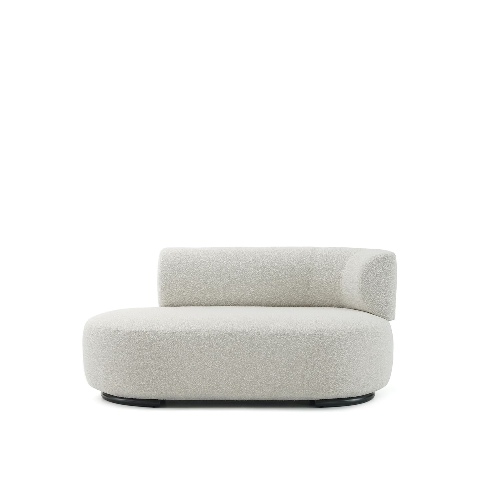 Kartell - K-Waiting Ottoman Right Backrest Bouclé Ecru - Sofaer - Rodolfo Dordoni - Beige - Metall/Tekstilmateriale/Plast